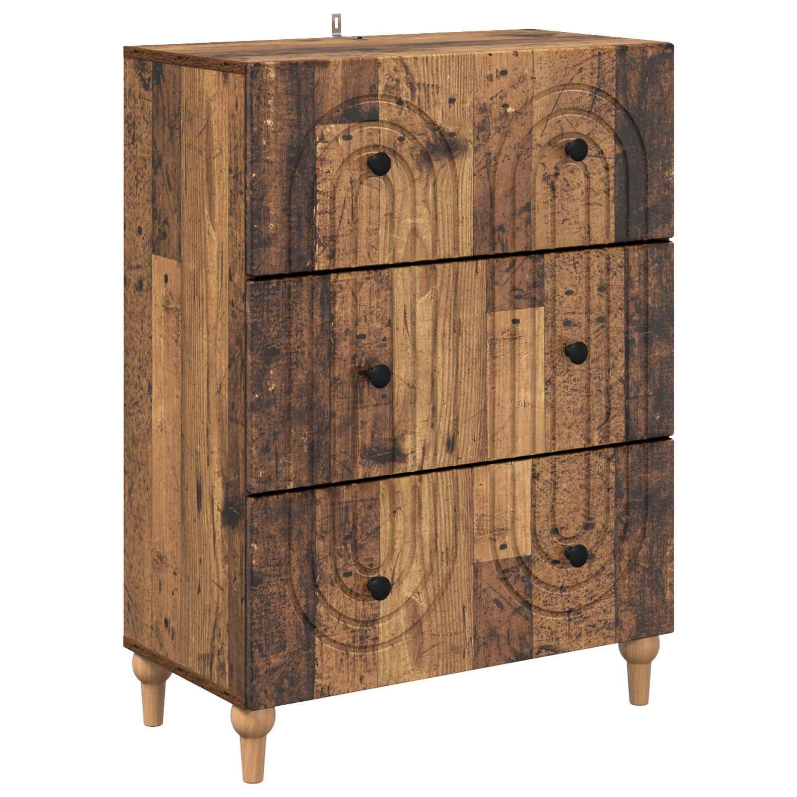 vidaXL Schranksystem Schubladenschrank Altholz 66 x 34,5 x 90 cm Holzwerkstoff (1-St)