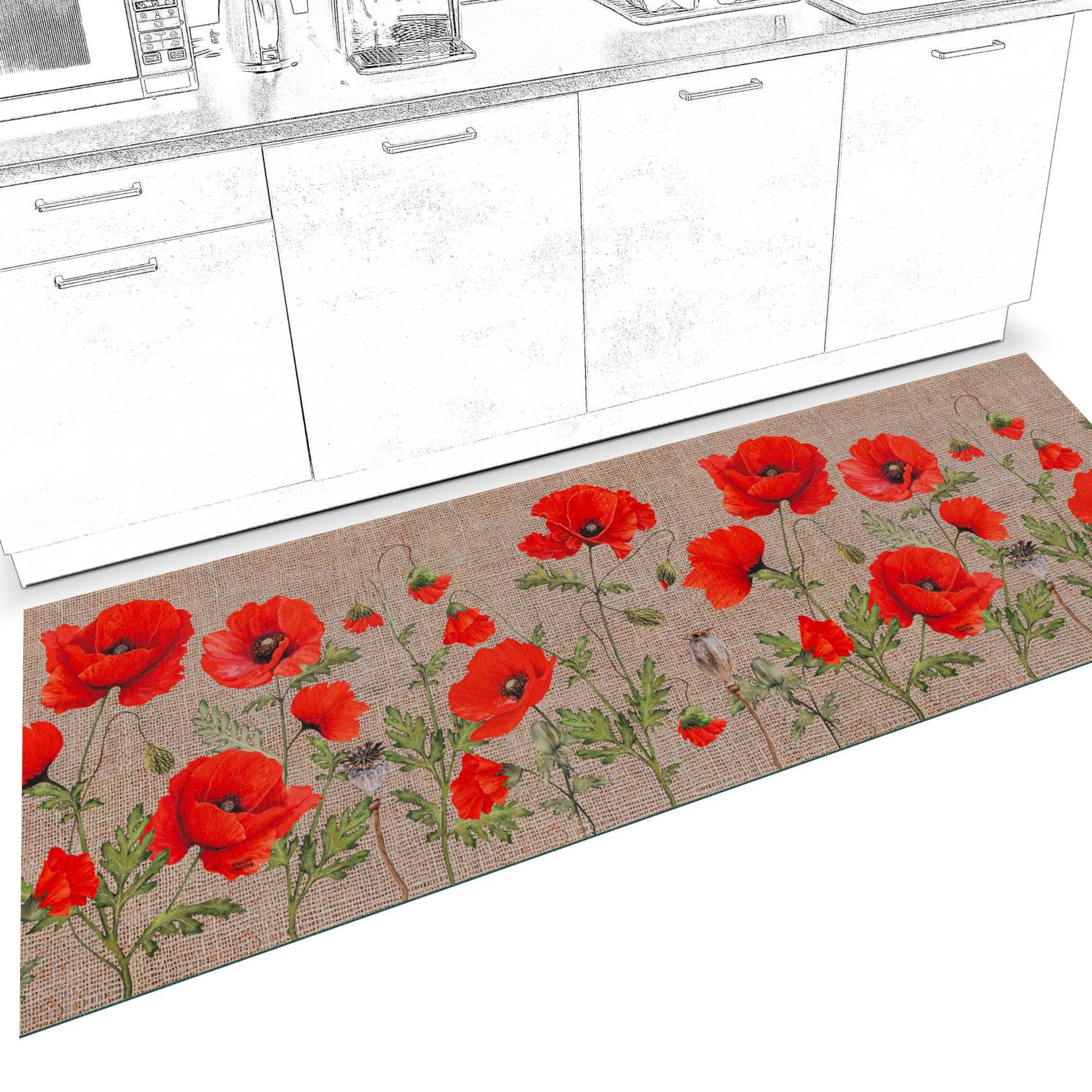 ANRO Küchenläufer Hochwertig GreenLine Flurläufer Teppichläufer Textil, Eck günstig online kaufen