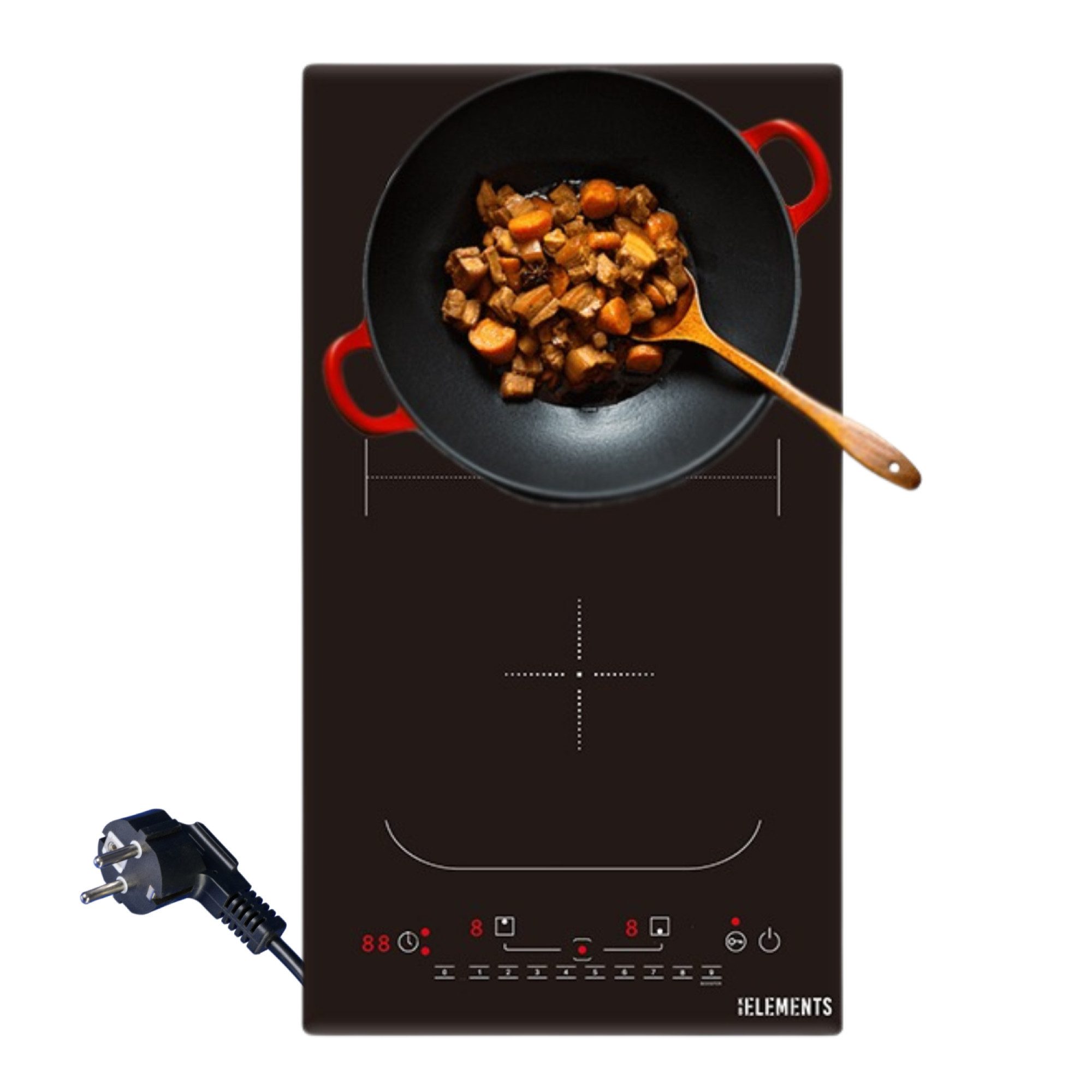 KB Elements Induktions-Kochfeld ELK108P, Autarkes 2 Zonen Induktionskochfeld mit Booster 3600 W