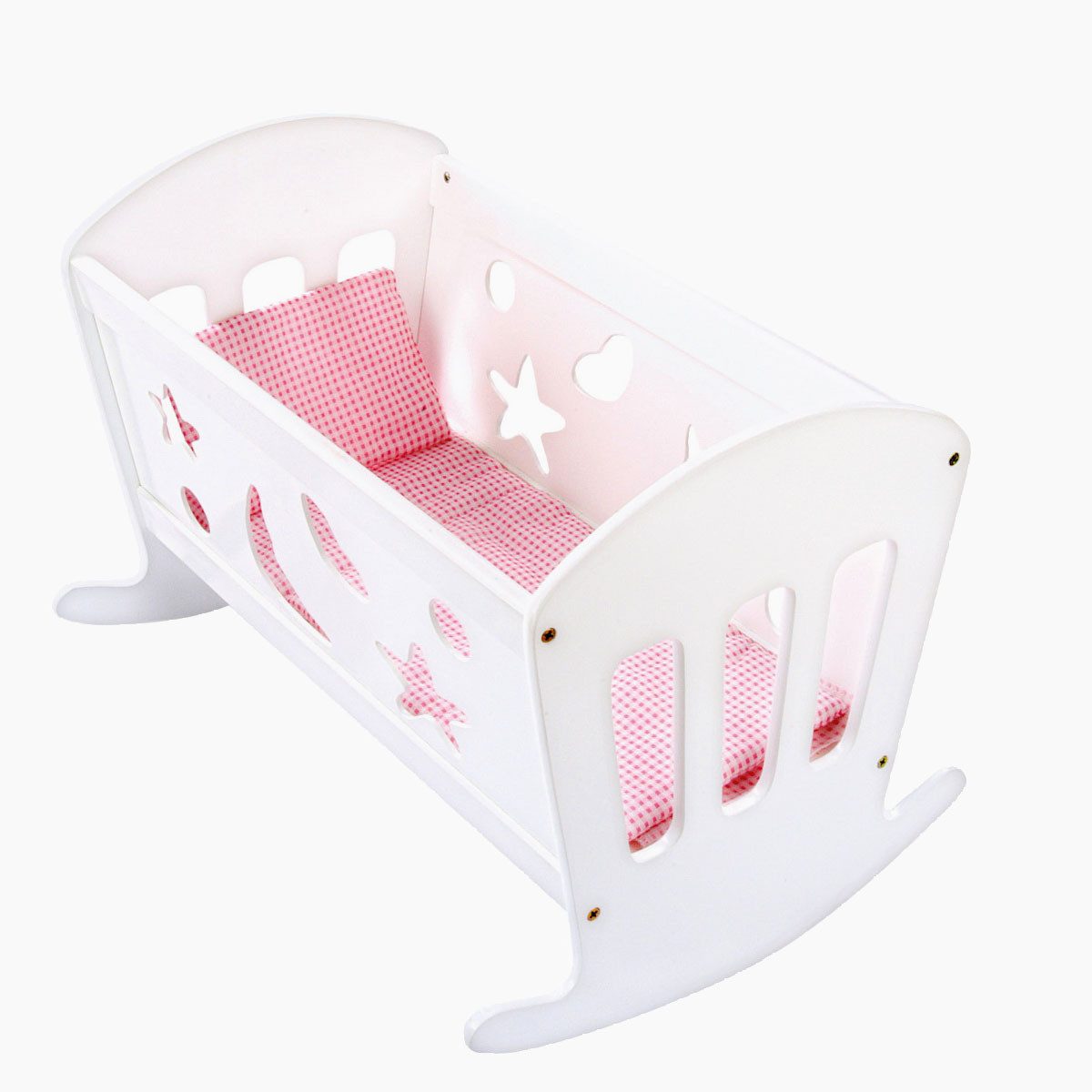 Bino & Mertens Puppenwiege Puppenwiege mit Bettwäsche (spar packung, 4tlg., packung), wunderbares Geschenk für Puppenfans