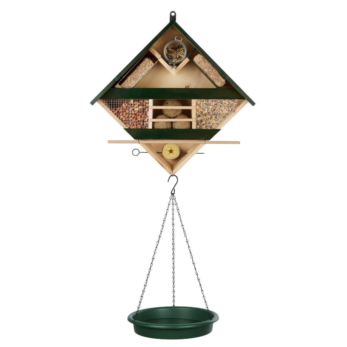 Kinzo Vogelhaus Kinzo Vogelfutterhaus mit Wasserschale und Obsthaken