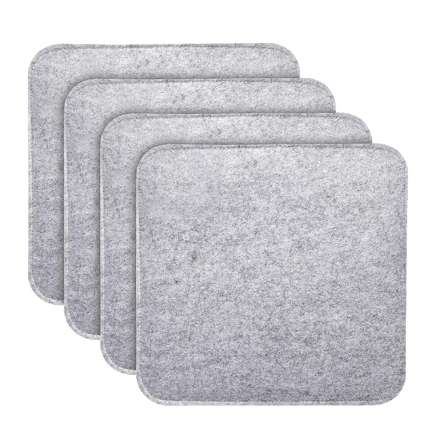 Youyijia Anti-Rutsch-Pad Set of 4 Chair Cushions, Square Felt Seat Cushions, 35 x 35 cm