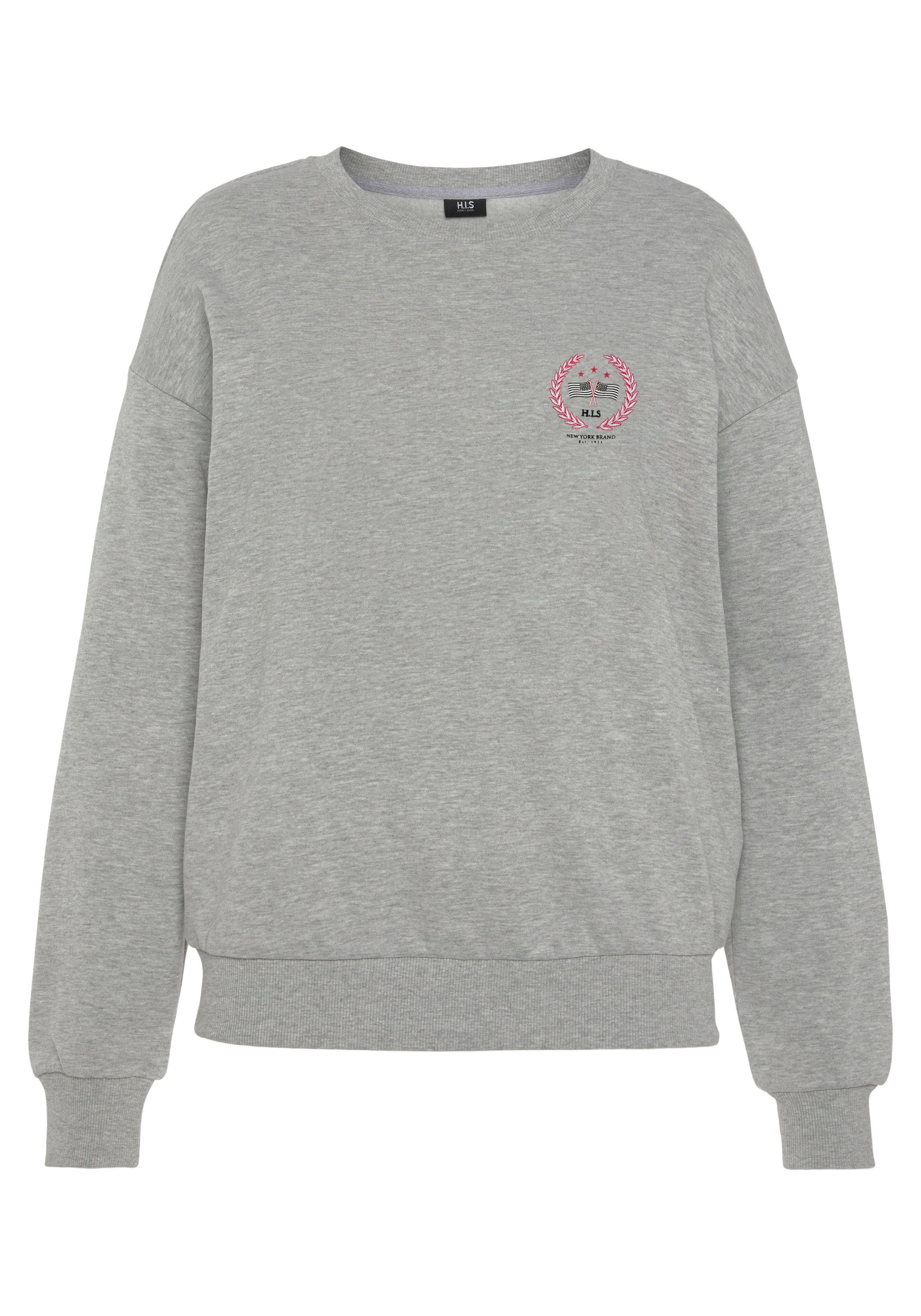 H.I.S Sweatshirt (1-tlg) mit hellgrau trendigem Logo-Druck, Loungeanzug