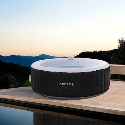 Arebos Whirlpool, In & Outdoor, ⌀ 208 cm, LED-Display, mit Heizung, Rund, (Set)