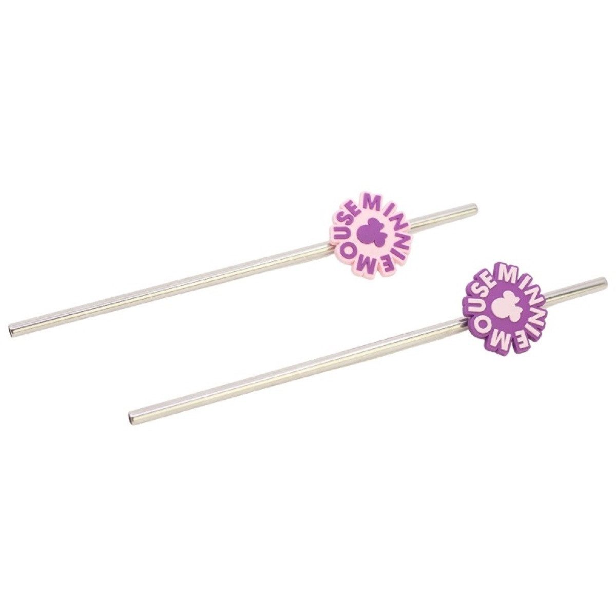 Disney Minnie Mouse Trinkhalme Strohhalm Trinkhalm aus Edelstahl 2er Set für Kinder und Erwachsene, (2-tlg)