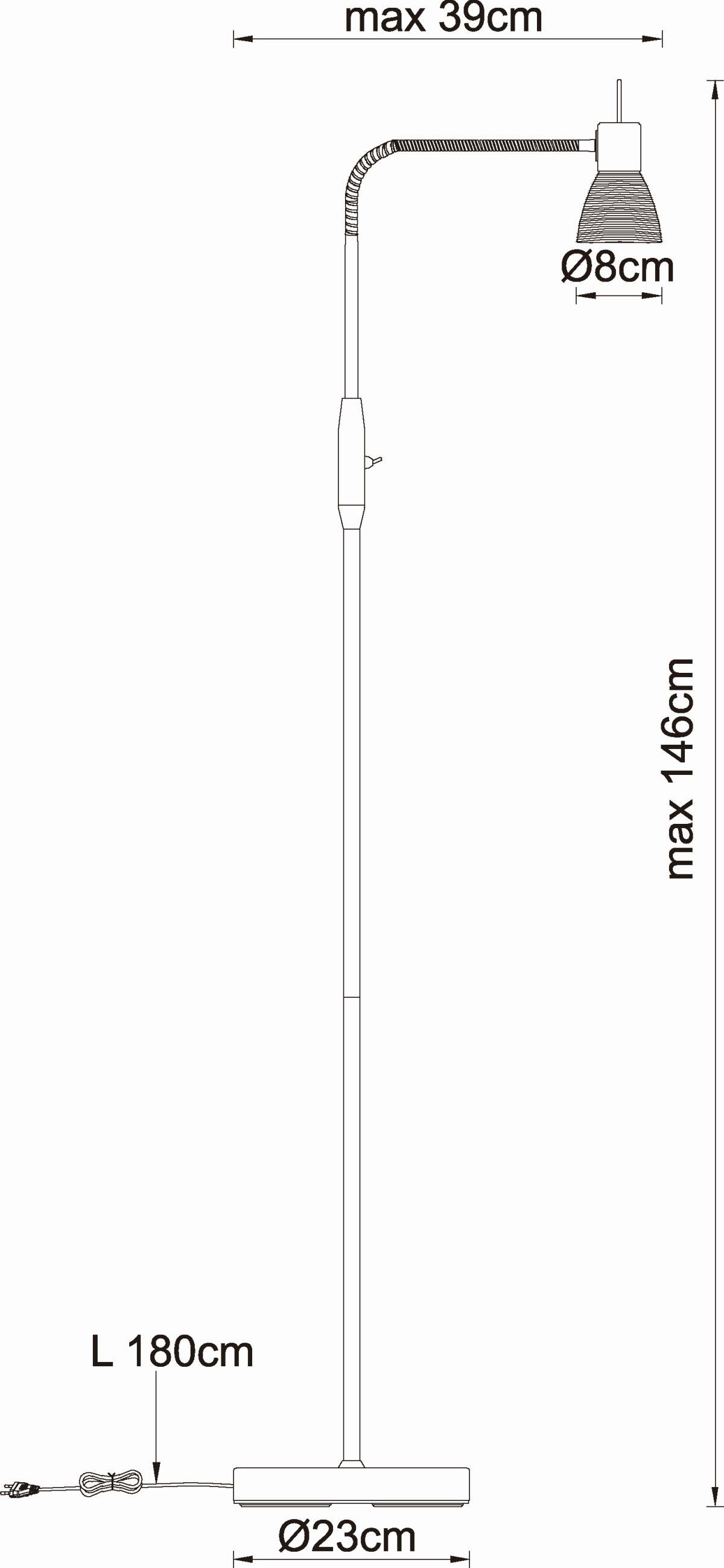 Globo Stehlampe GLOBO Stehlampe Wohnzimmer Stehleuchte Leselampe Metall  Glas weiß