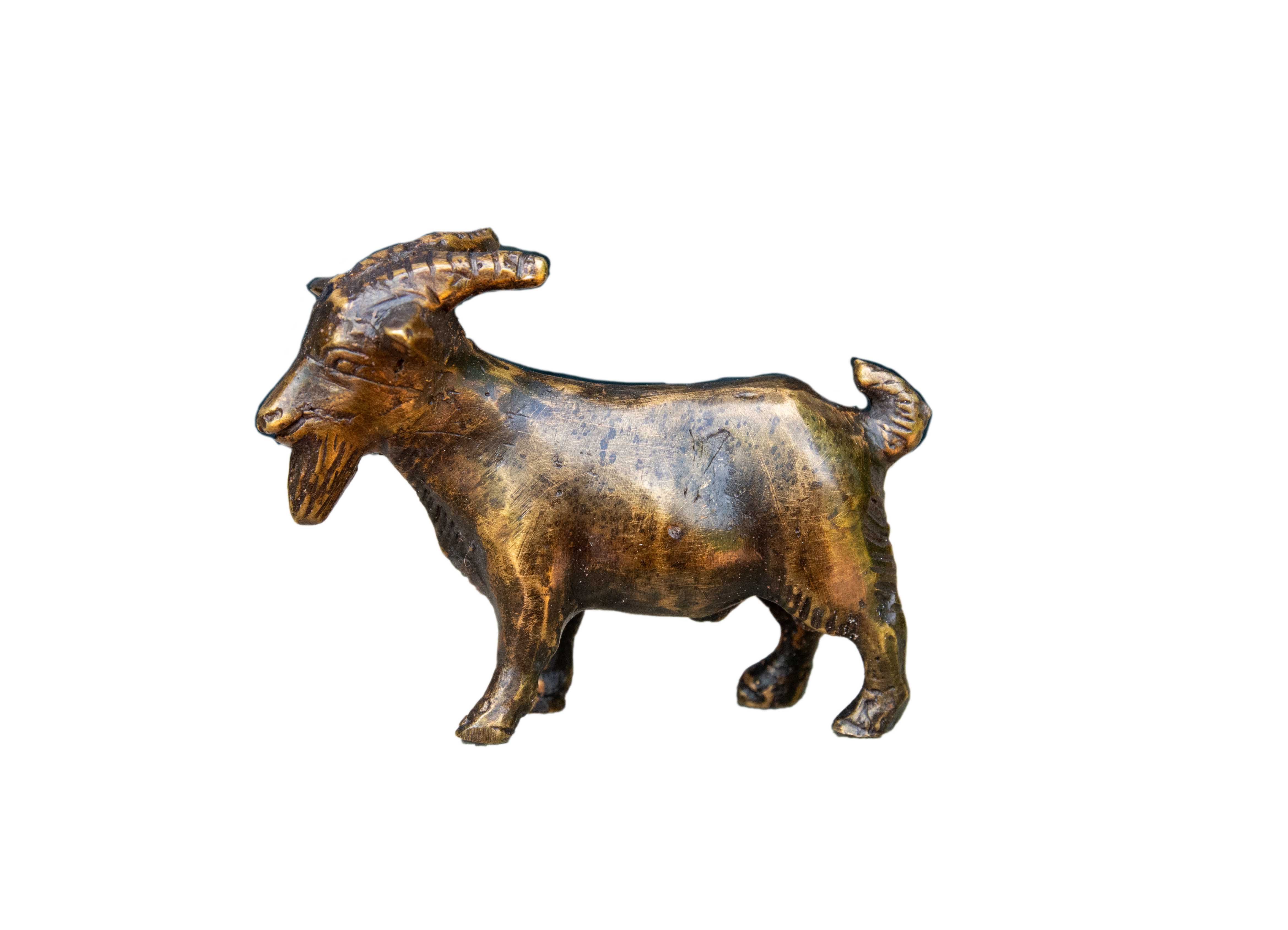 IDYL Dekofigur Bronze-Skulptur Geißbock stehend
