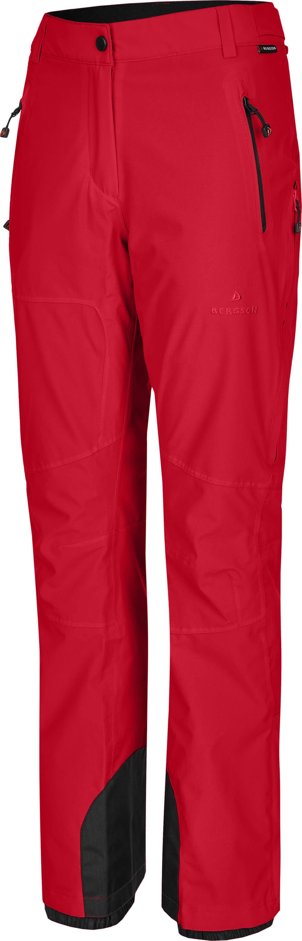 Bergson Skihose ICE light mm 20000 Skihose, rot Slim Damen Normalgrößen, unwattiert, China Wassersäule