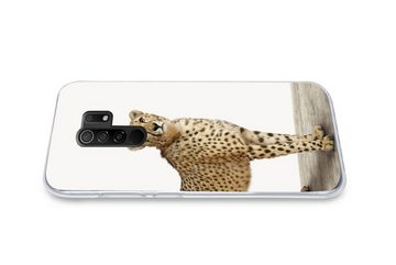 MuchoWow Handyhülle Leopard - Tiere - Weißer Hintergrund - Kinder - Jungen - Mädchen, Phone Case, Handyhülle Xiaomi Redmi 9, Silikon, Schutzhülle