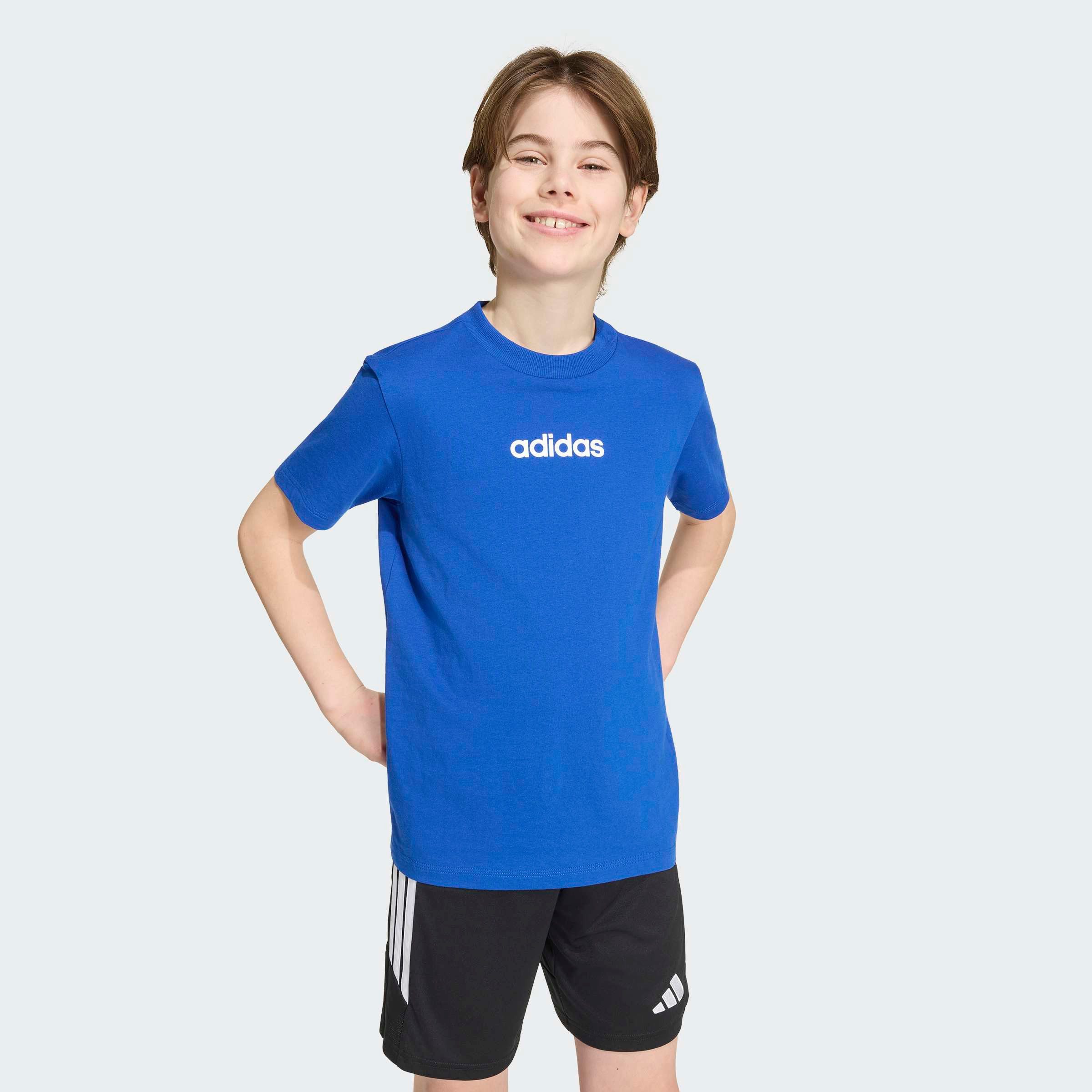 adidas Sportswear T-Shirt J LIN TEE 160 für Kinder, mit Rundhalsausschnitt, ohne Verschluss, aus Baumwolle