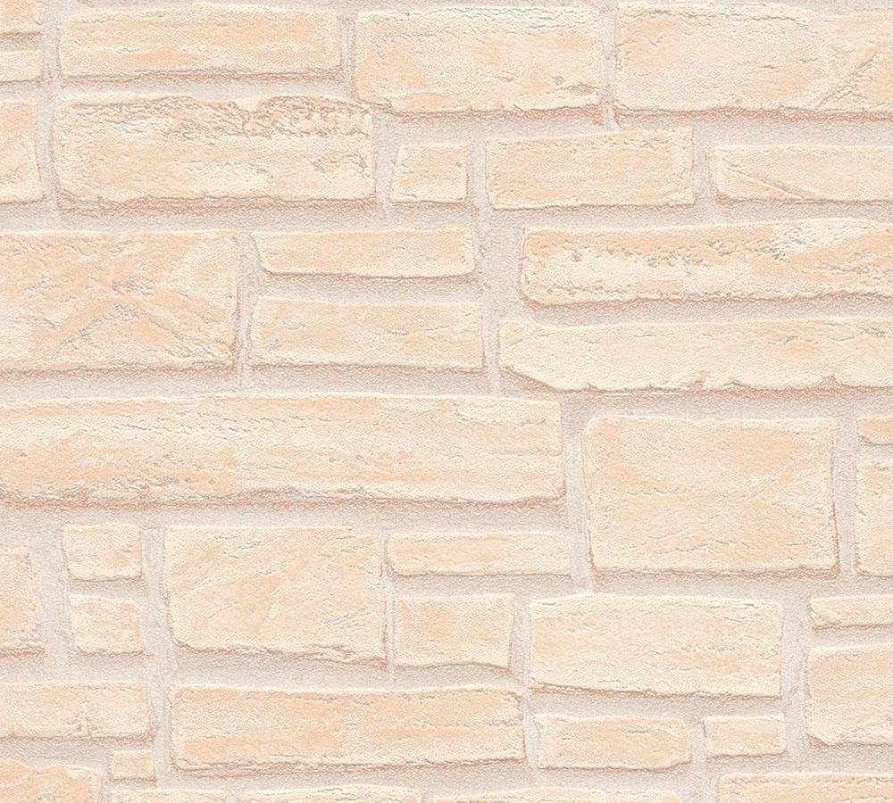 Stein 2nd Wood`n Stone of walls living Best Edition, Landhaus beige/braun/natur Tapete Vliestapete Steinoptik,