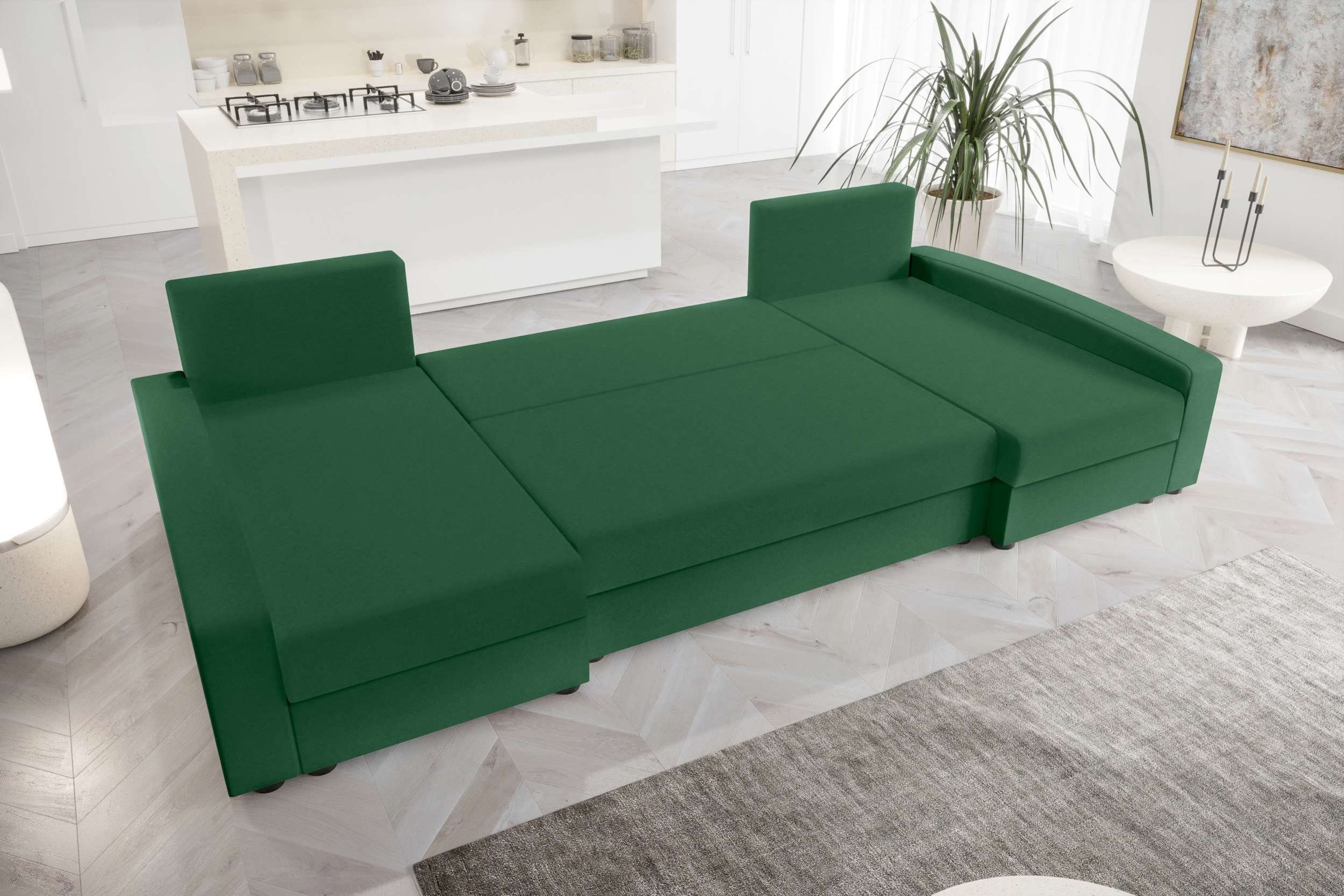 Bettfunktion, mit Wohnlandschaft Addison, U-Form, Sofa, Sitzkomfort, Stylefy mit Eckcouch, Modern Bettkasten, Design