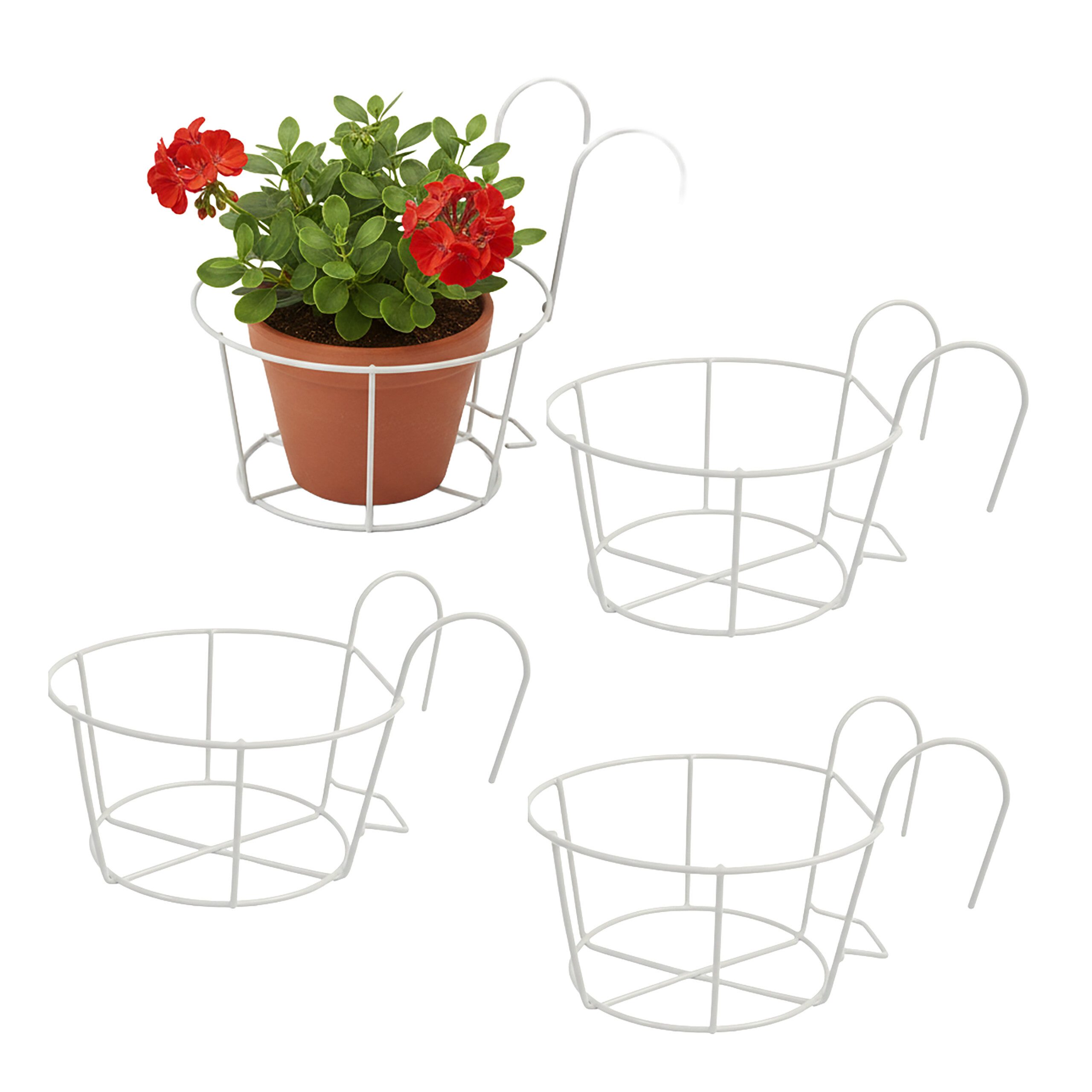 relaxdays Blumenkastenhalter Hängeblumentöpfe 4er Set