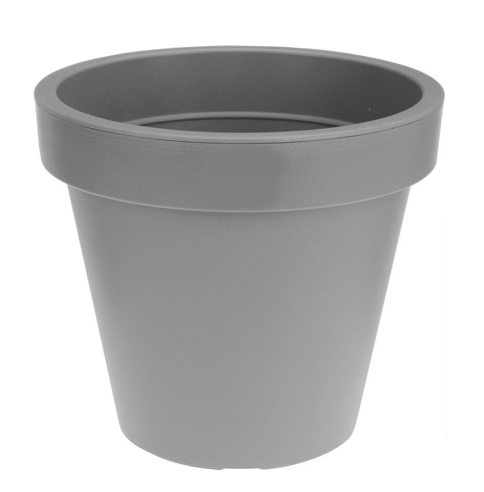 Spetebo Pflanzkübel Kunststoff Pflanzkübel rund L Ø 48 cm hellgrau (Stück, 1 St., Blumentopf), klassischer runder Pflanzkübel für den Garten