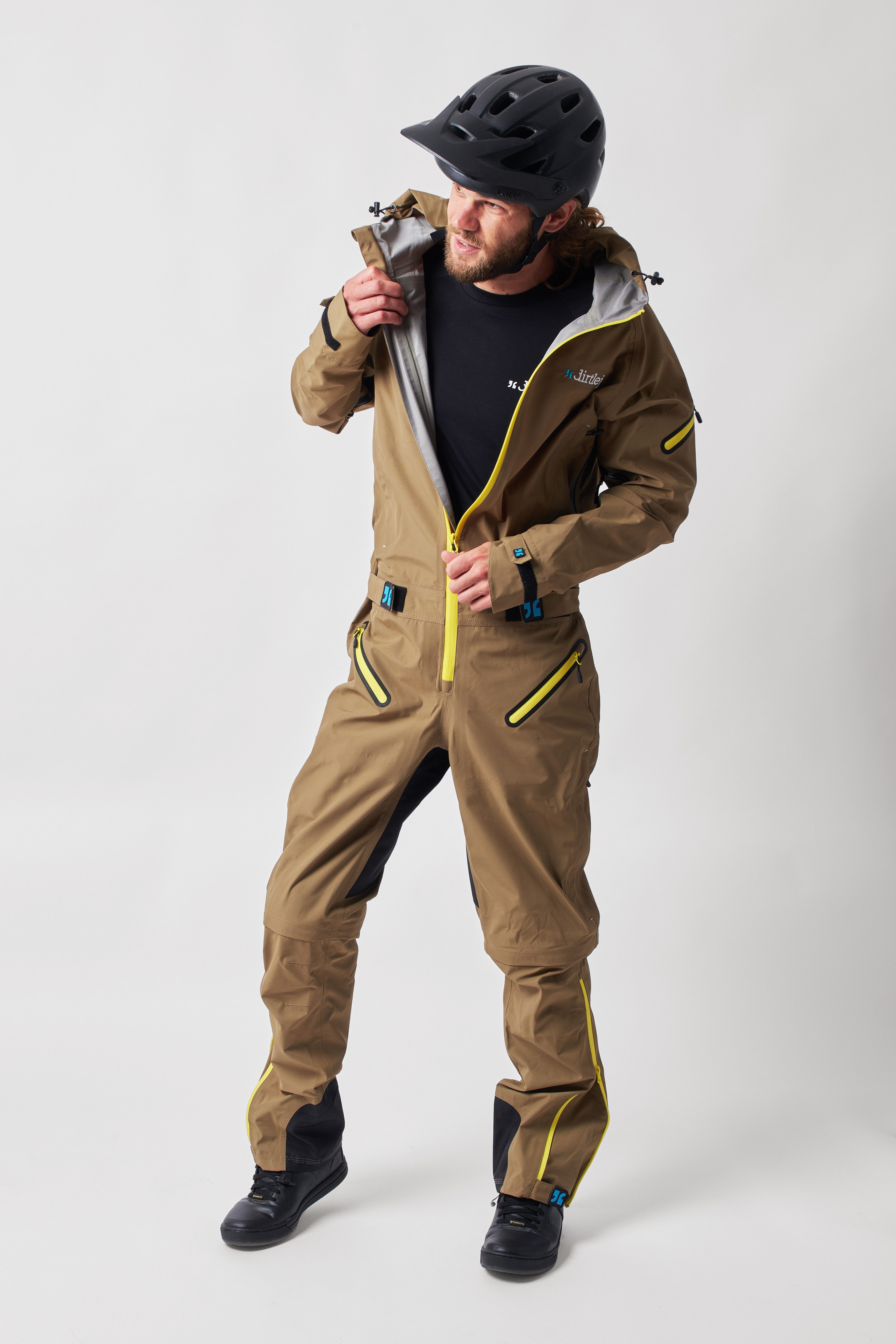 Dirtlej Regenoverall dirtsuit core edition sand/yellow abnehmbare Beine