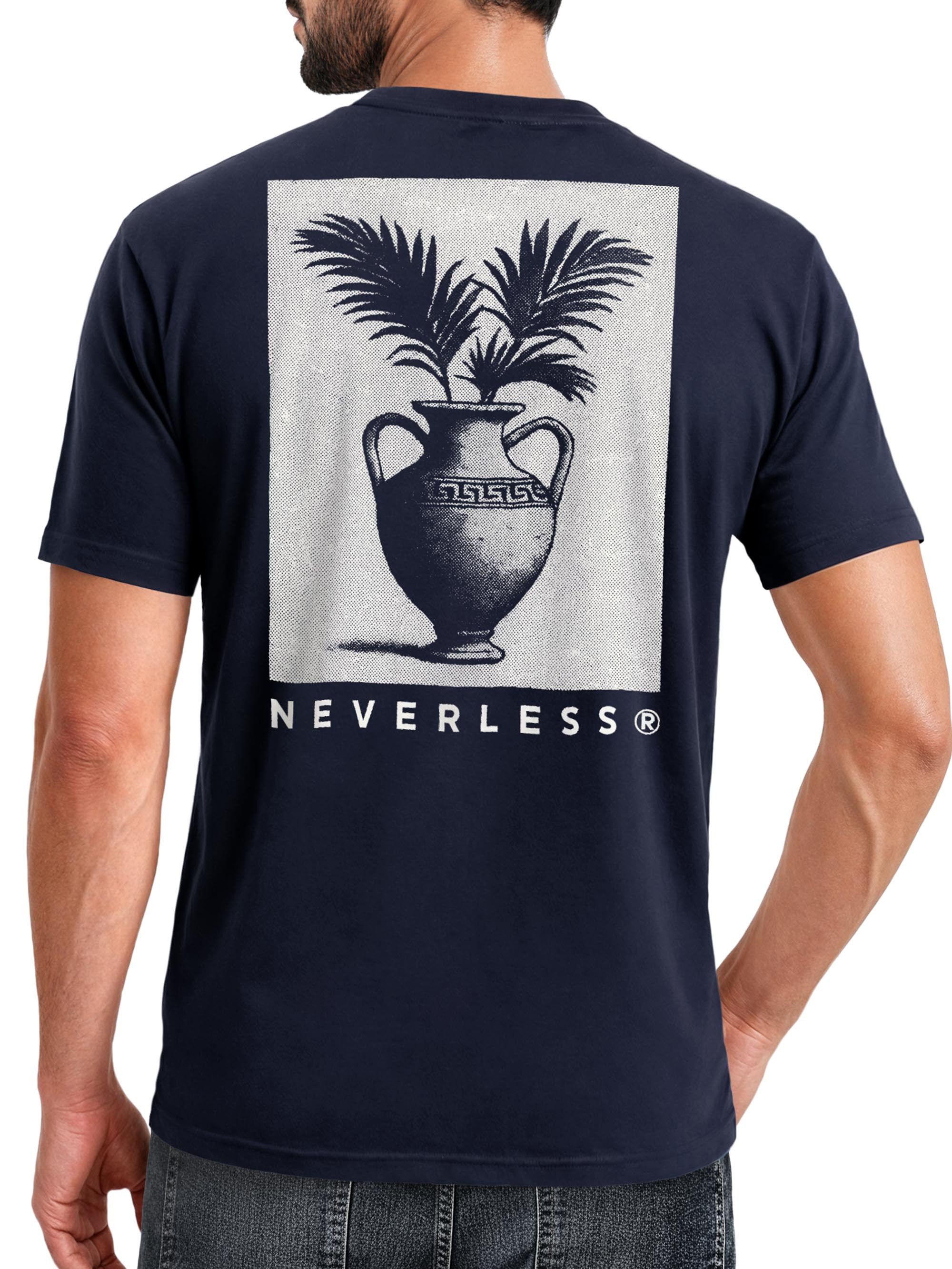 Print-Shirt Herren T-Shirt Backprint Amphoren Print Antik Sommer Shirt