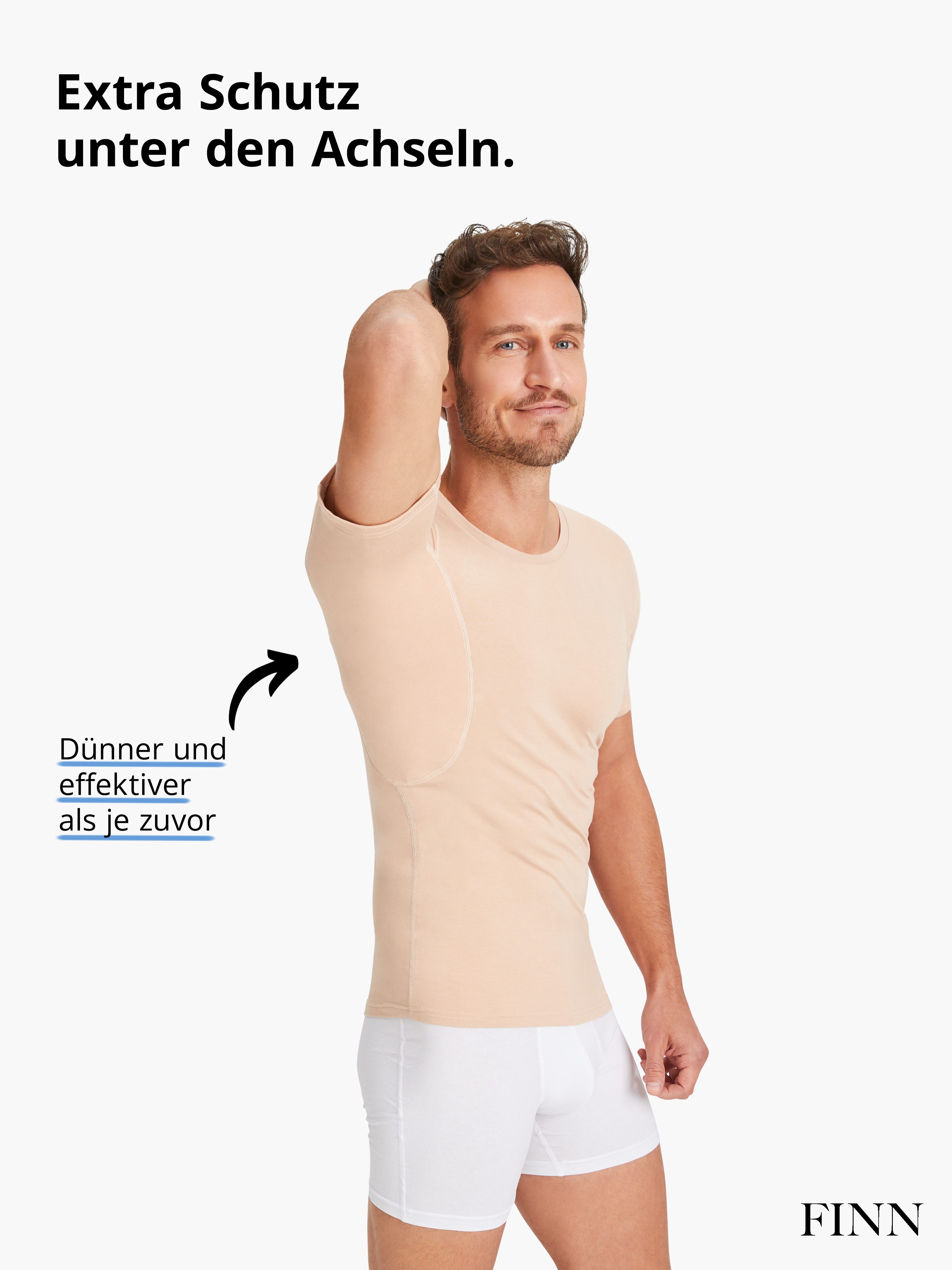 FINN Design Funktionsunterhemd Wasserabweisendes Anti-Schweiß Shirt Herren mit Rundhals Schutz vor Schweißflecken und Schweißgeruch am gesamten Oberkörper