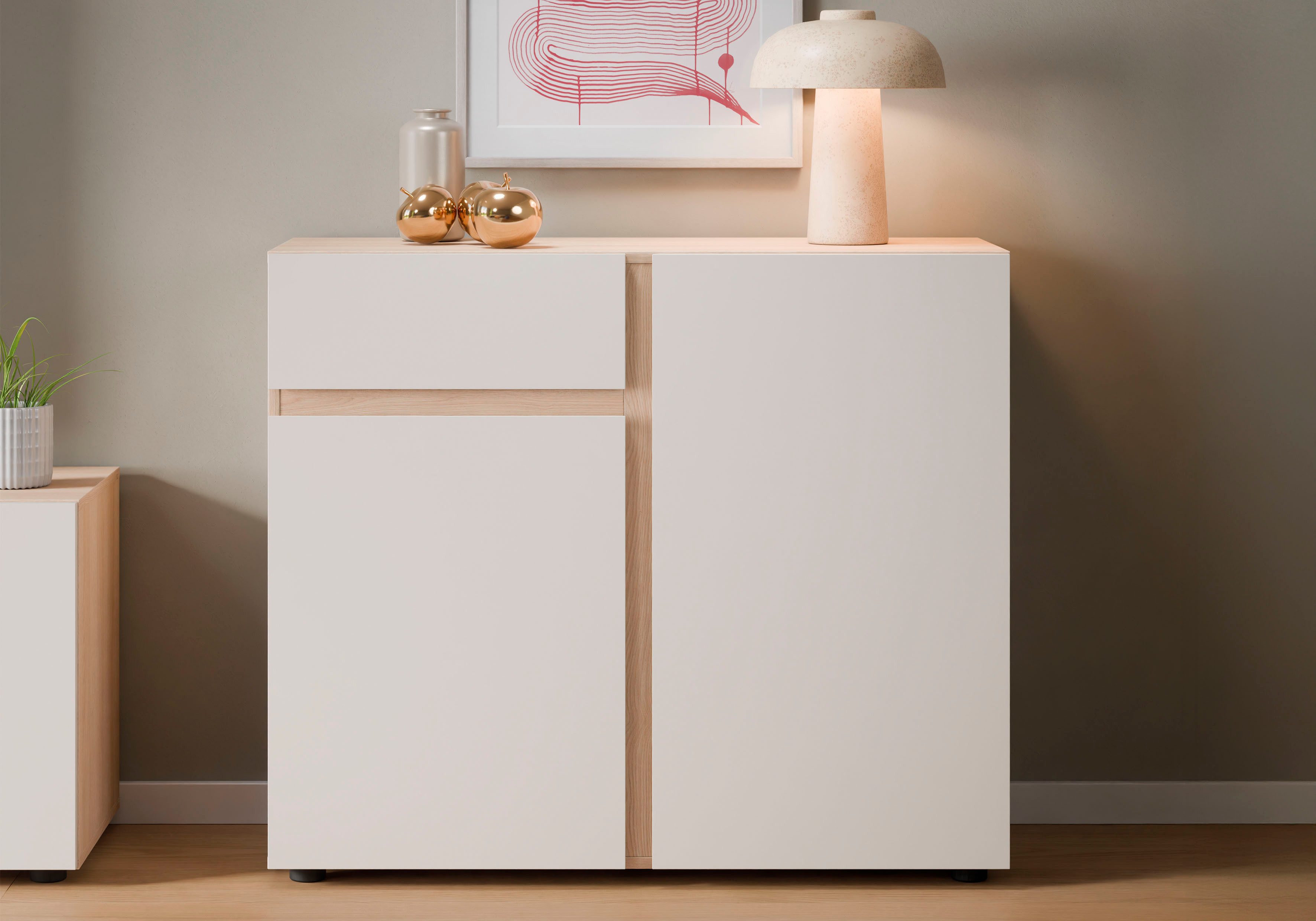 Home affaire Sideboard TAVERA, Sideboard Breite 100 cm, modern, grifflos, viel Stauraum