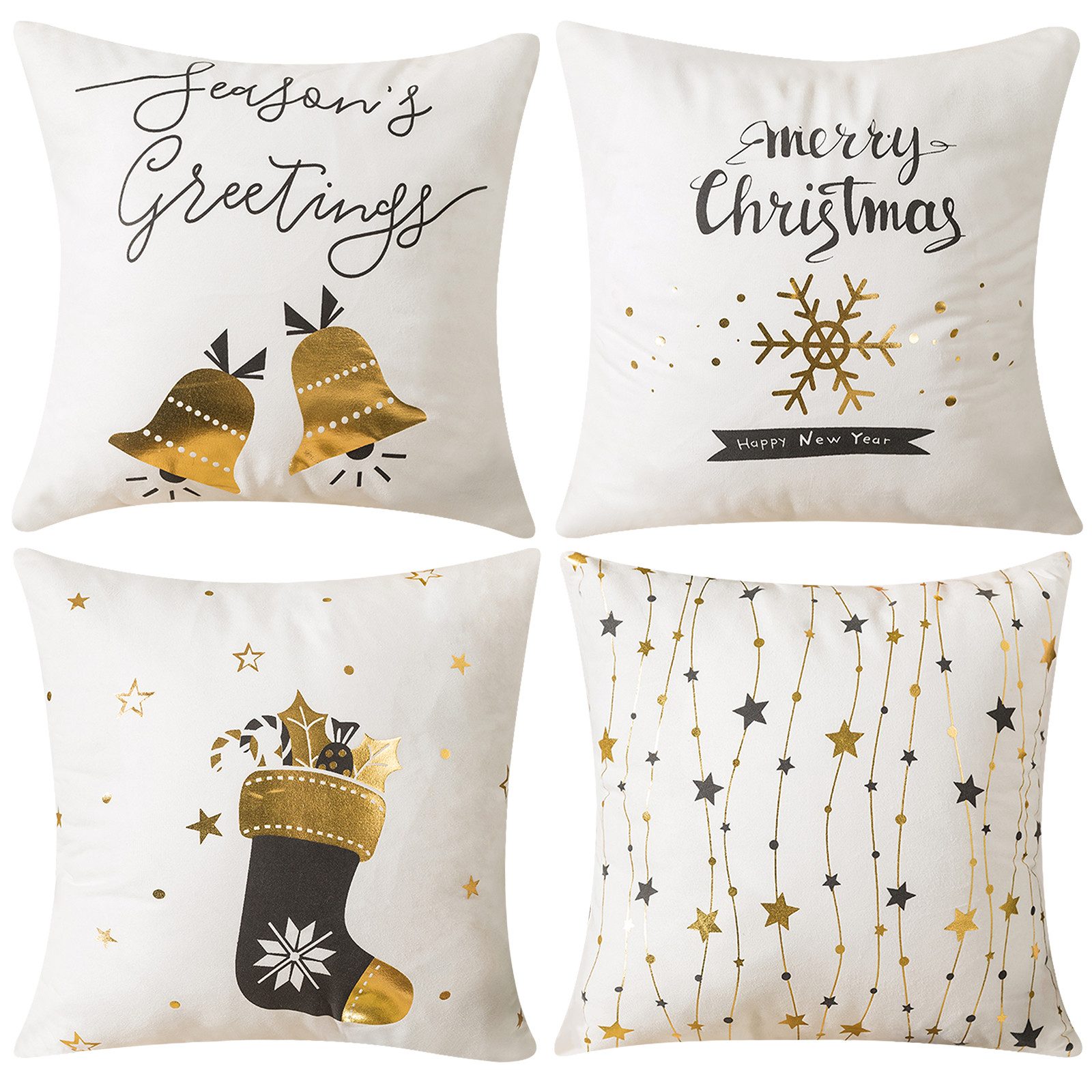 Qelus Kissenbezüge Kissenbezüge 4er Set Weihnachten 45cm*45cm Kissen Bezug günstig online kaufen