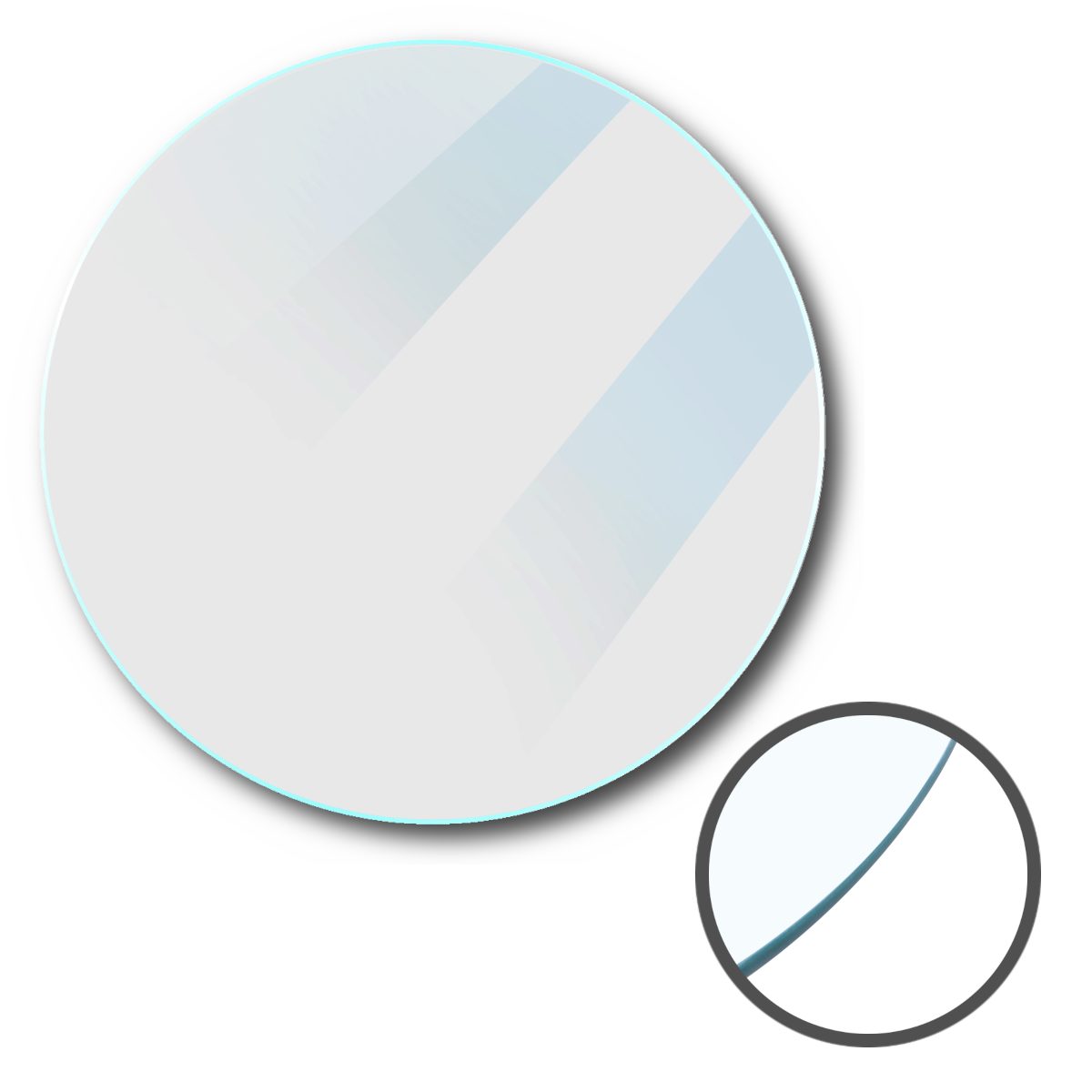 HOOZ Tischplatte Glasablage Ø 30 cm Transparent Sicherheitsglas 6mm – Tisch & Deko Rund (Klarglas, 1 St., ESG-Sicherheitsglas), mit hochwertigem Randschliff