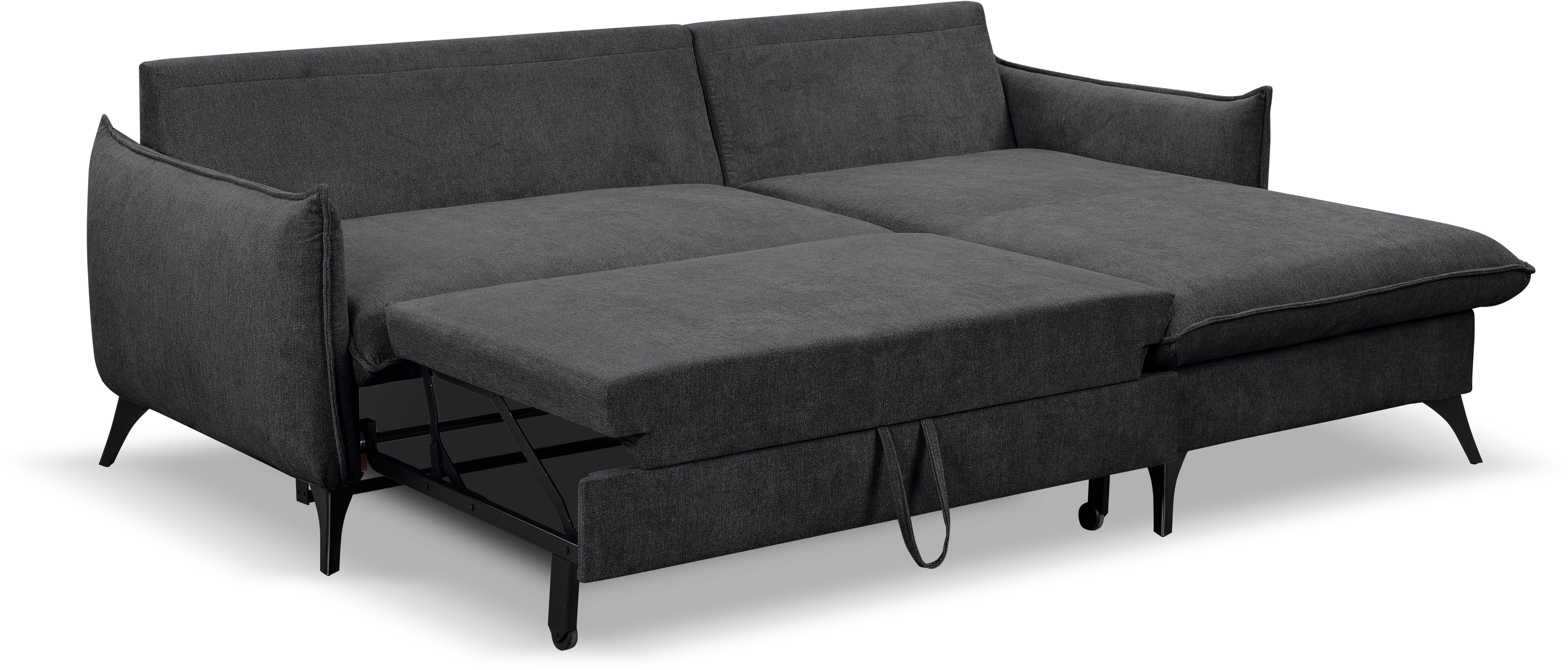 WERK2 Modica, Minimalistisches Bettkasten Ecksofa Ecksofa mit & Schlaffunktion