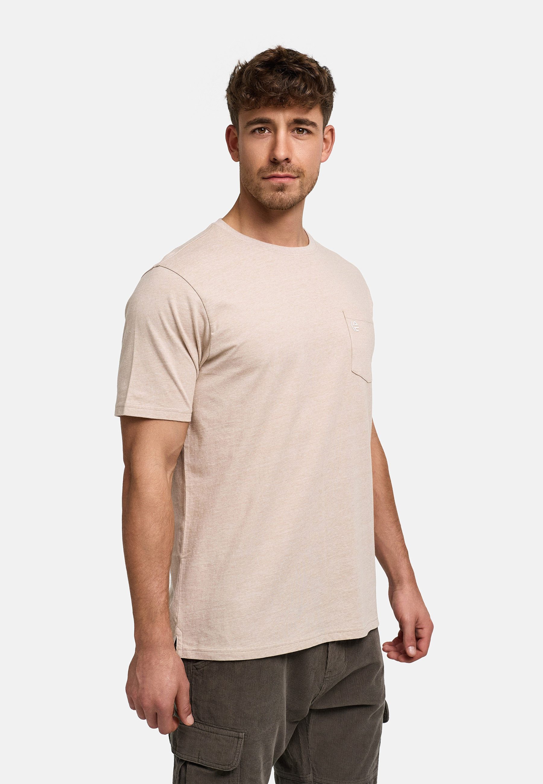 INDICODE T-Shirt Herren INStrib Baumwollshirt mit Brusttasche und Logo-Detail – Bild 4 von 5