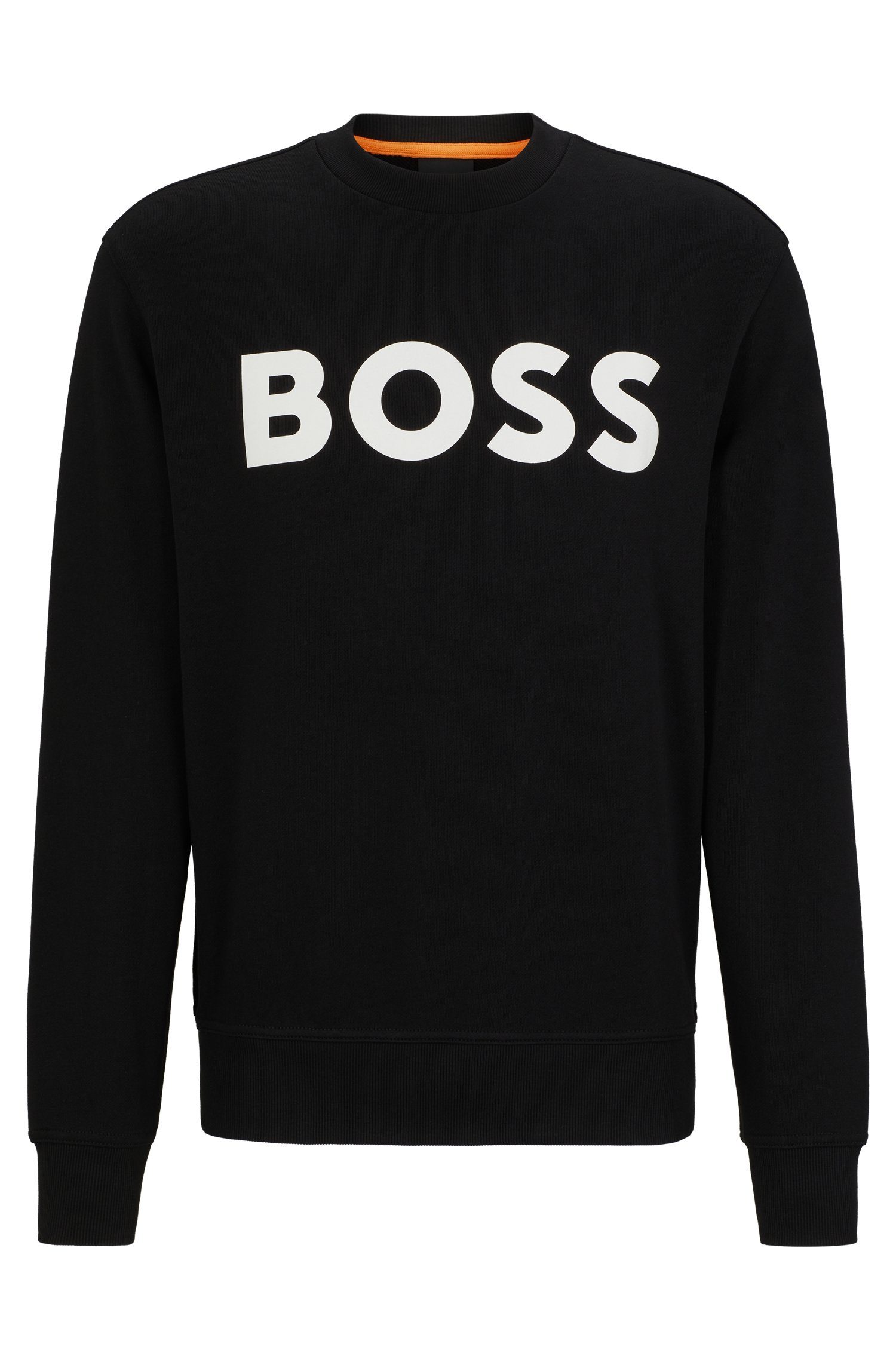 BOSS WeBasicCrew Rundhalsausschnitt Sweatshirt ORANGE mit schwarz