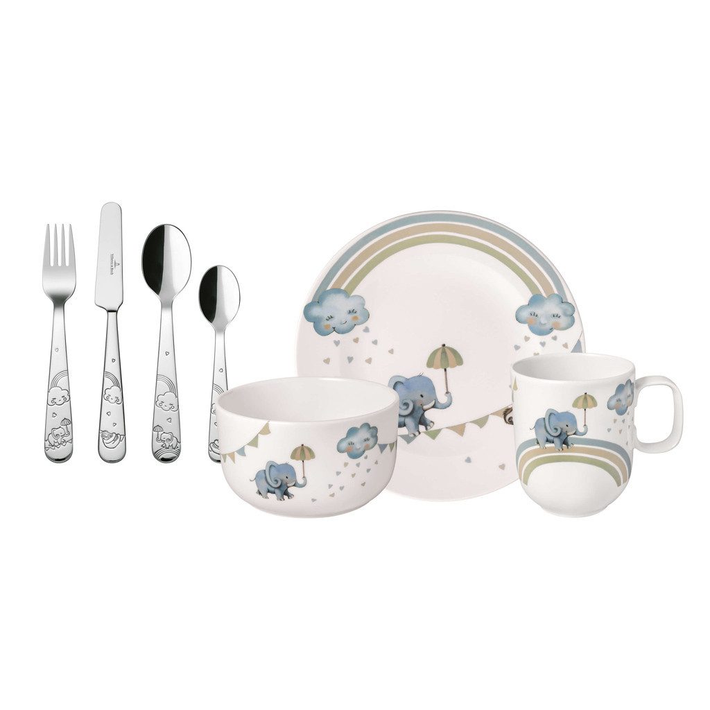 Villeroy & Boch Kindergeschirr-Set Walk like an Elephant Kindergeschirr Set 7tlg. (7-tlg), 1 Personen, Porzellan