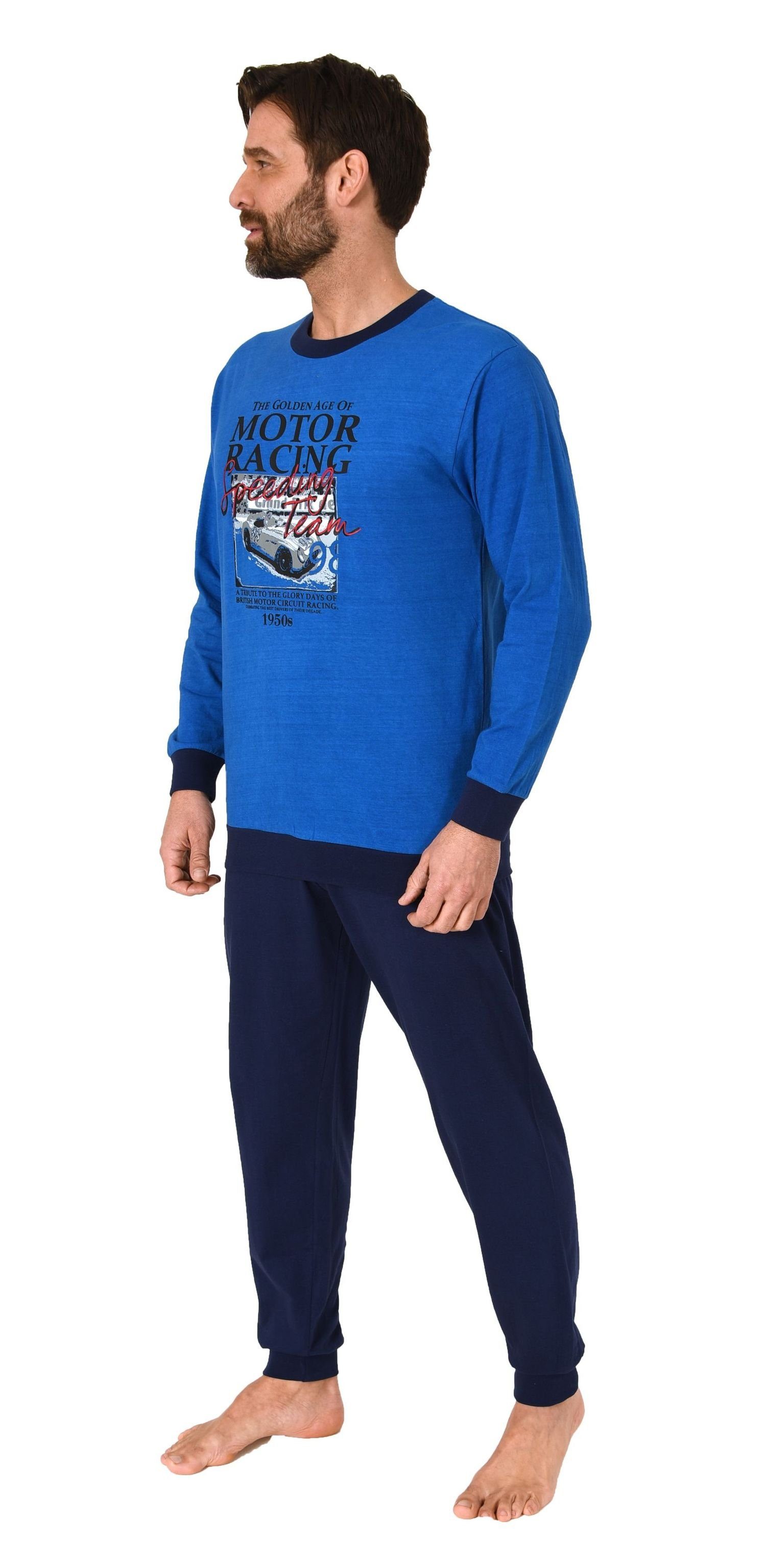 Normann Pyjama Herren langarm Schlafanzug mit Bündchen Pyjama in tollen Far günstig online kaufen