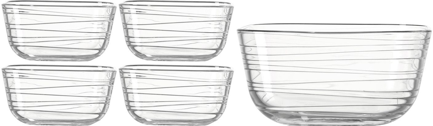 LEONARDO Servierschüssel »GUSTO STRUTTURA«, Glas, (Set, 5-tlg), gewellte  Struktur online kaufen | OTTO