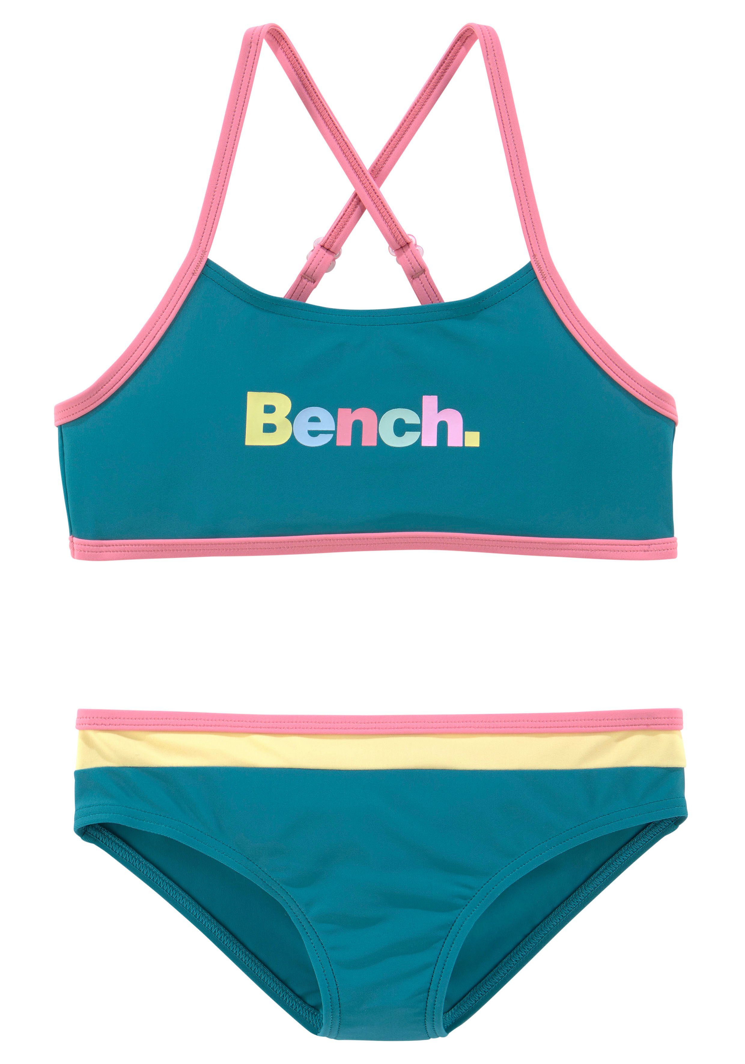 Bench. Bustier-Bikini mit Details bunten petrol