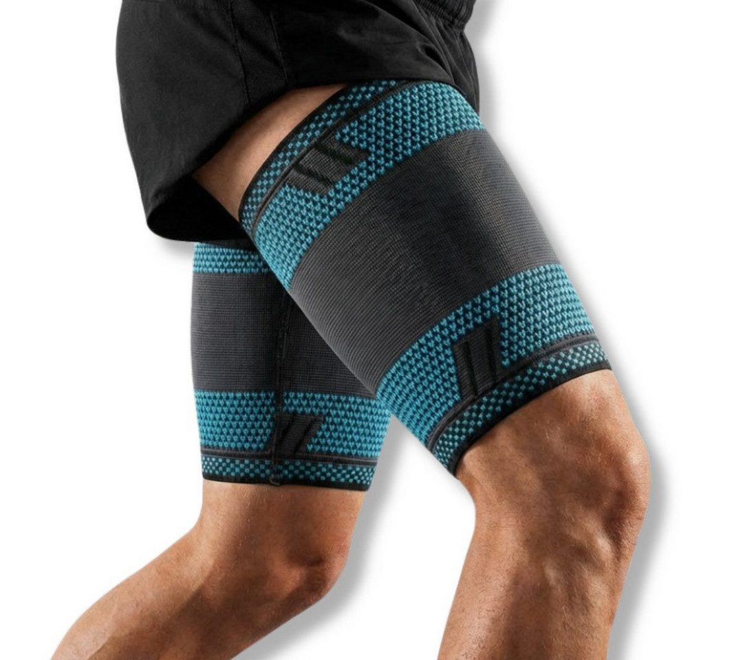 AGILE NOW Oberschenkelbandage Oberschenkel Kompression Stabilisator (Hochwertige Oberschenkelbandagen), Rutschfeste Oberschenkelbandage für Männer & Damen (2 Stück)