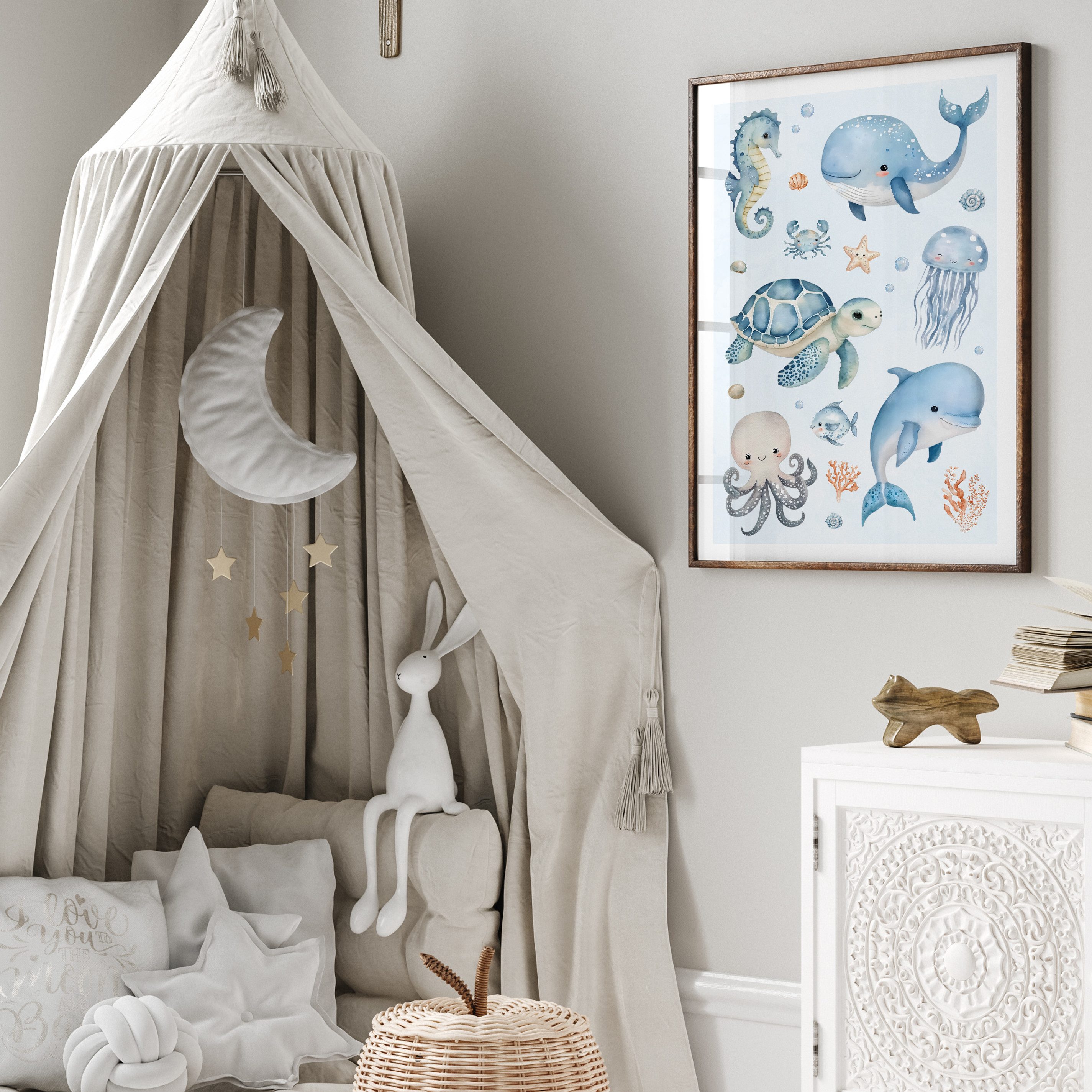 MeinBaby123® Poster Kinderzimmer Meerestiere,  Kinderzimmer Deko, günstig online kaufen