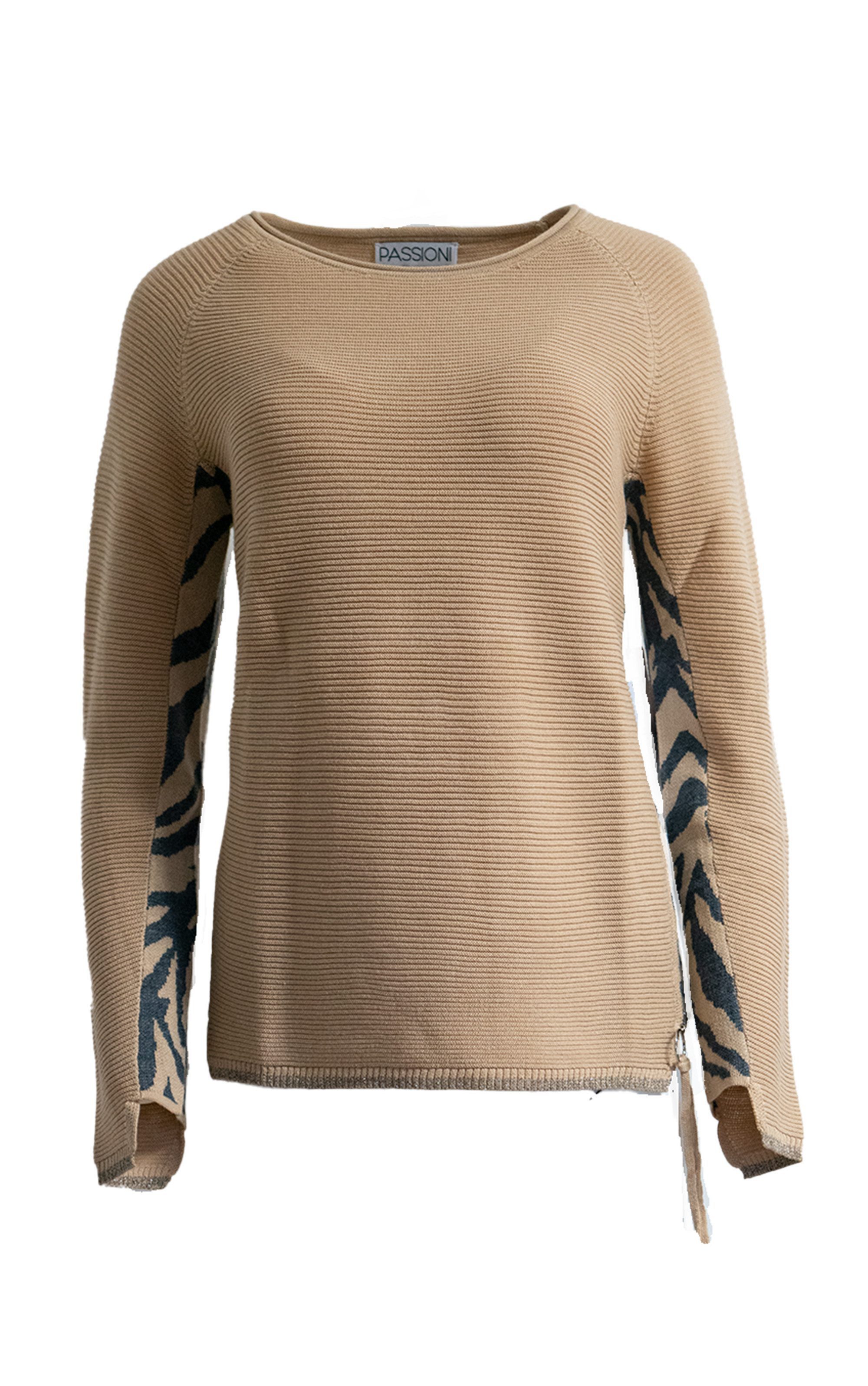 Passioni Strickpullover mit Rippenmuster und Reißverschlussdetail günstig online kaufen