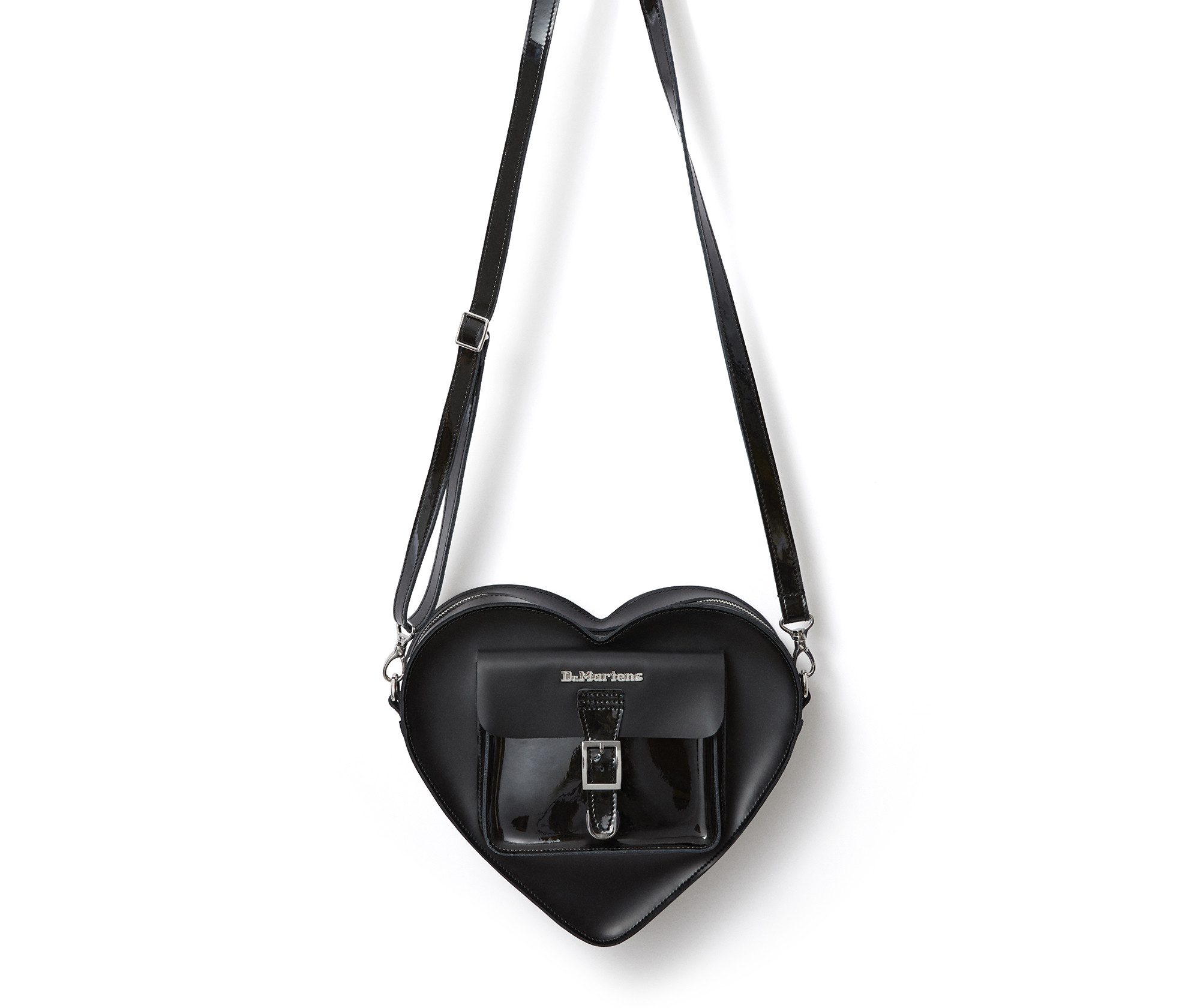 DR. MARTENS Umhängetasche, Damen Handtasche, Schultertasche mit Logoschriftzug, in Herzform