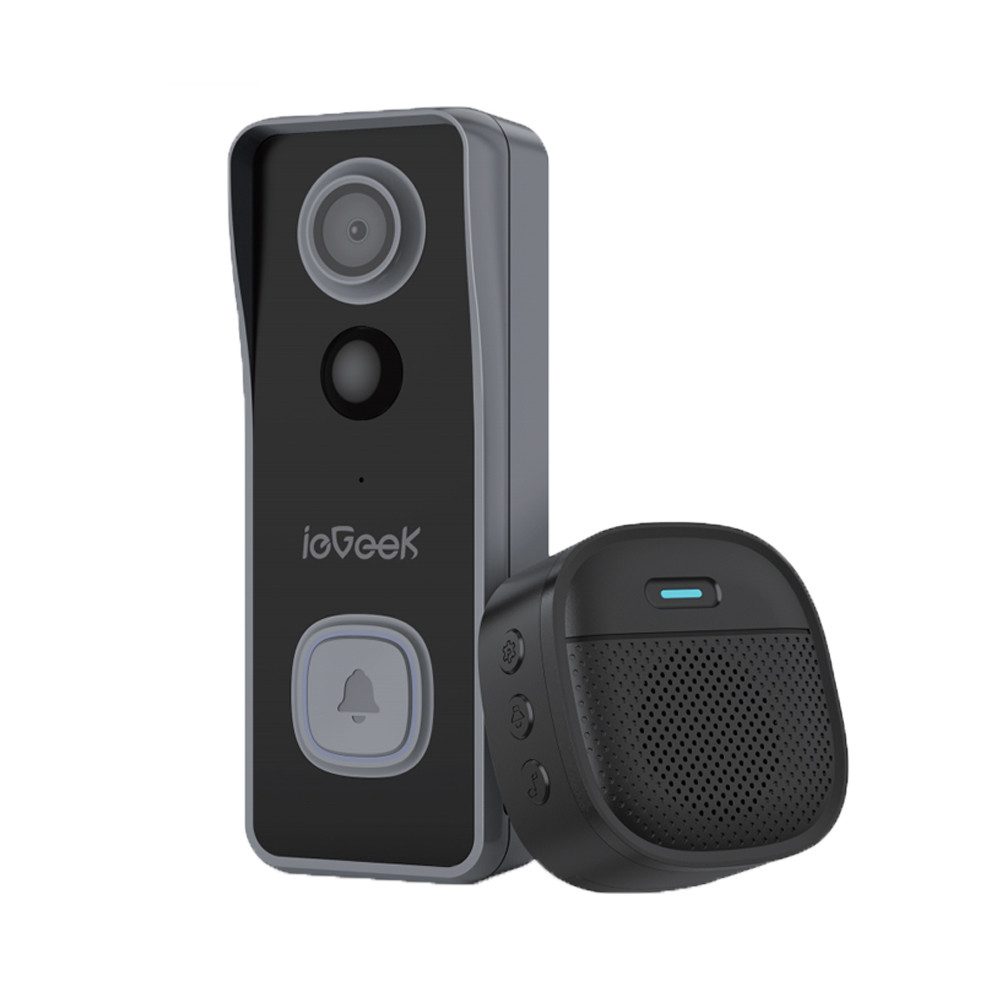 ieGeek Türklingel Überwachungskamera Zusätzliche kabellose Video-Türklingel (Smarte Video Türklingel mit Gong 166° Weitwinkel PIR-Bewegungserkennung, 2-Wege-Audio Nachtsicht Kompatibel mit Alexa Lokaler & Cloud-Speicher), Paketdetektion Mühelose Installation