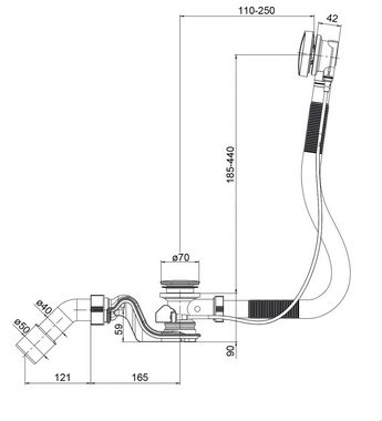 OTTOFOND Eckwanne, (Set, 4-tlg), 135 cm, mit Fußgestell, Ablaufgarnitur und Fugendichtband