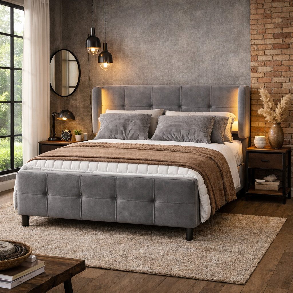 OKWISH Polsterbett Stauraumbett Funktionsbett Doppelbett Gästebett, Schlafz günstig online kaufen