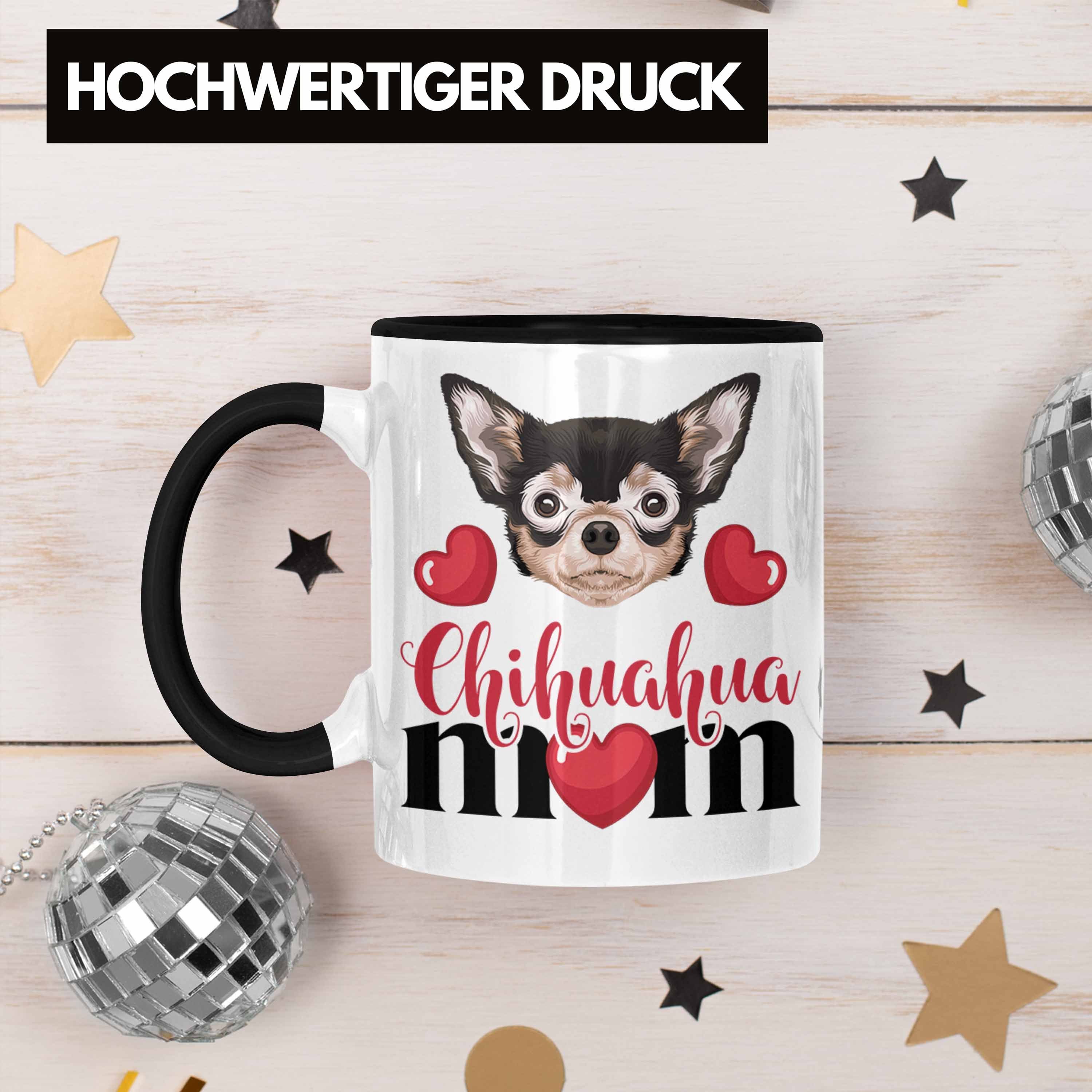 Schwarz Trendation Chihuahua Mama Geschenk Spruch Tasse Mom Lustiger Besitzer Tasse Geschenkide