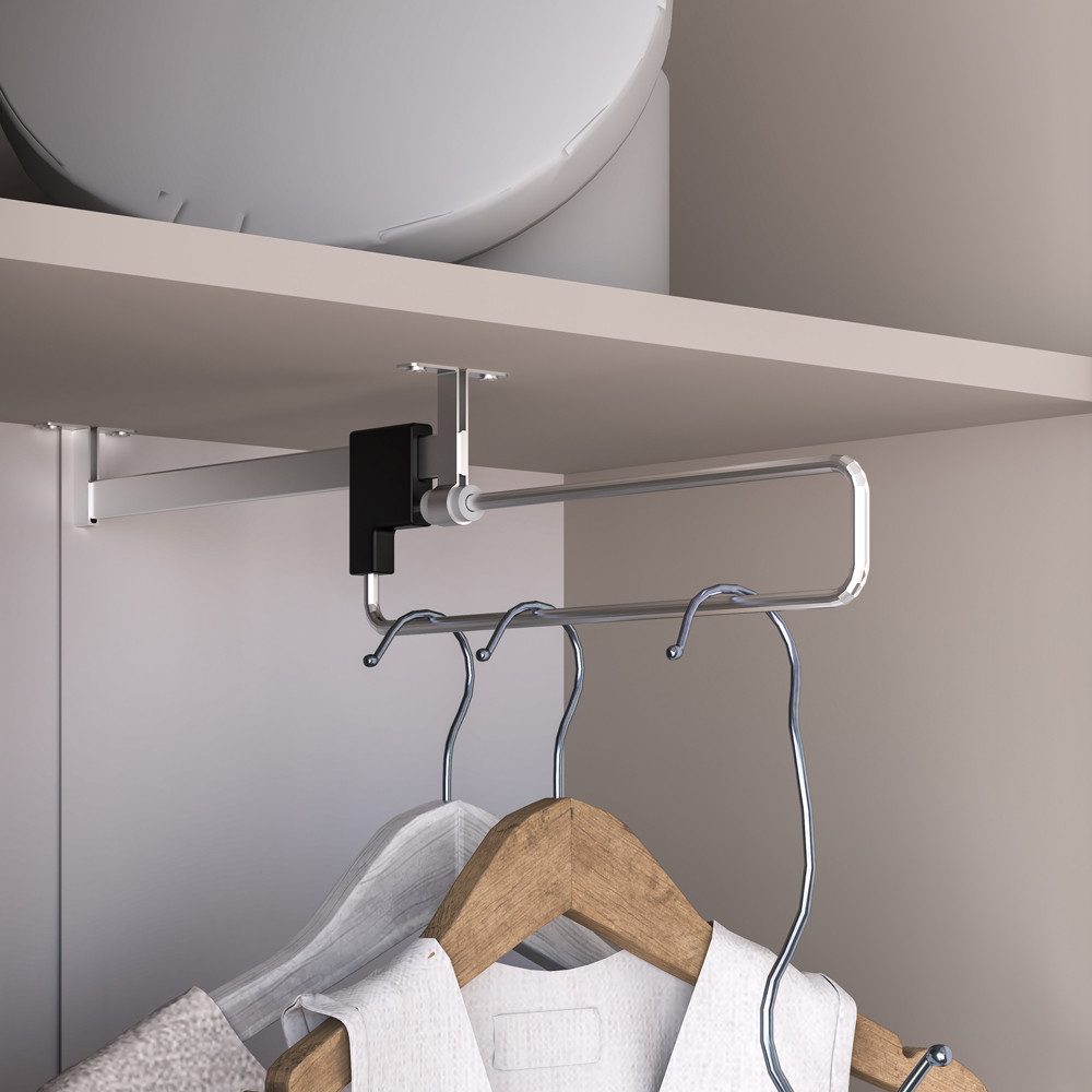 Lomadox Garderoben-Set OLHAO-131, (Spar-Set, 2-St., Garderobenschrank Schuhschrank), in Kaschmir Beige, schwarze Griffe und Füße, modern