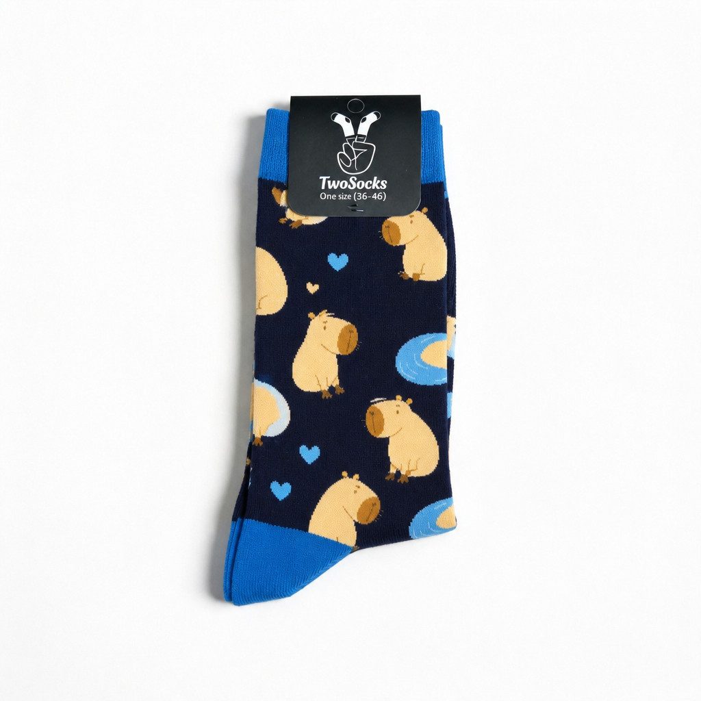 TwoSocks Freizeitsocken Twosocks Capybara Socken, Lustige Socken für Damen Herren Unisex 38–46