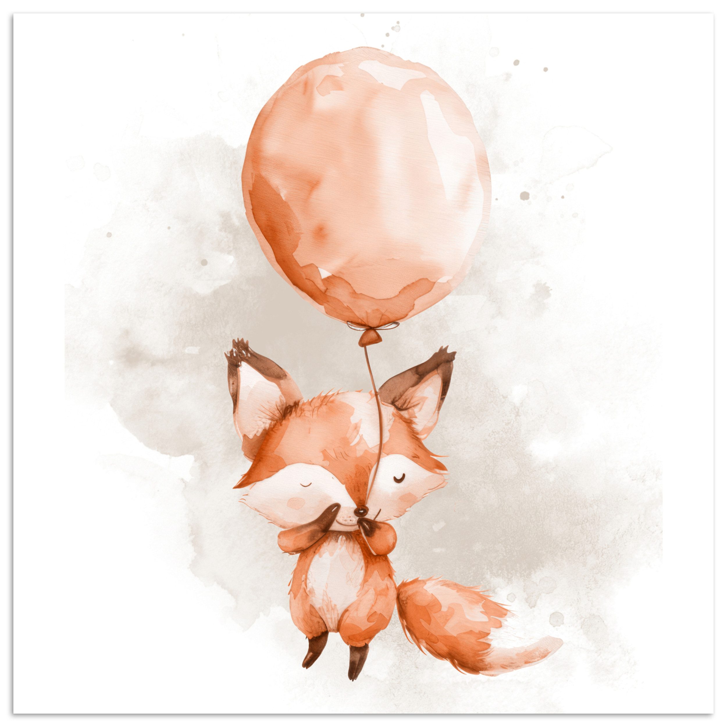 Poster Fuchs - Pastellfarben - Tier