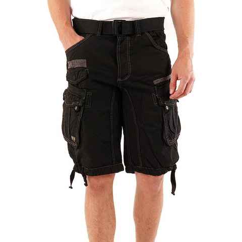 Geographical Norway Cargoshorts Herren kurze Hose Brpanoramique Neu schwarz (Packung, 1-tlg) Mit Gürtel