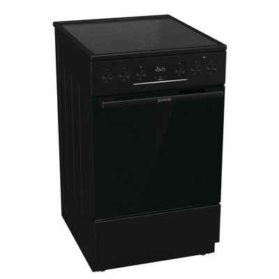 GORENJE Elektro-Standherd GECS 5C70BPA, mit 2-fach-Teleskopauszug, Aqua Clean, Black Design