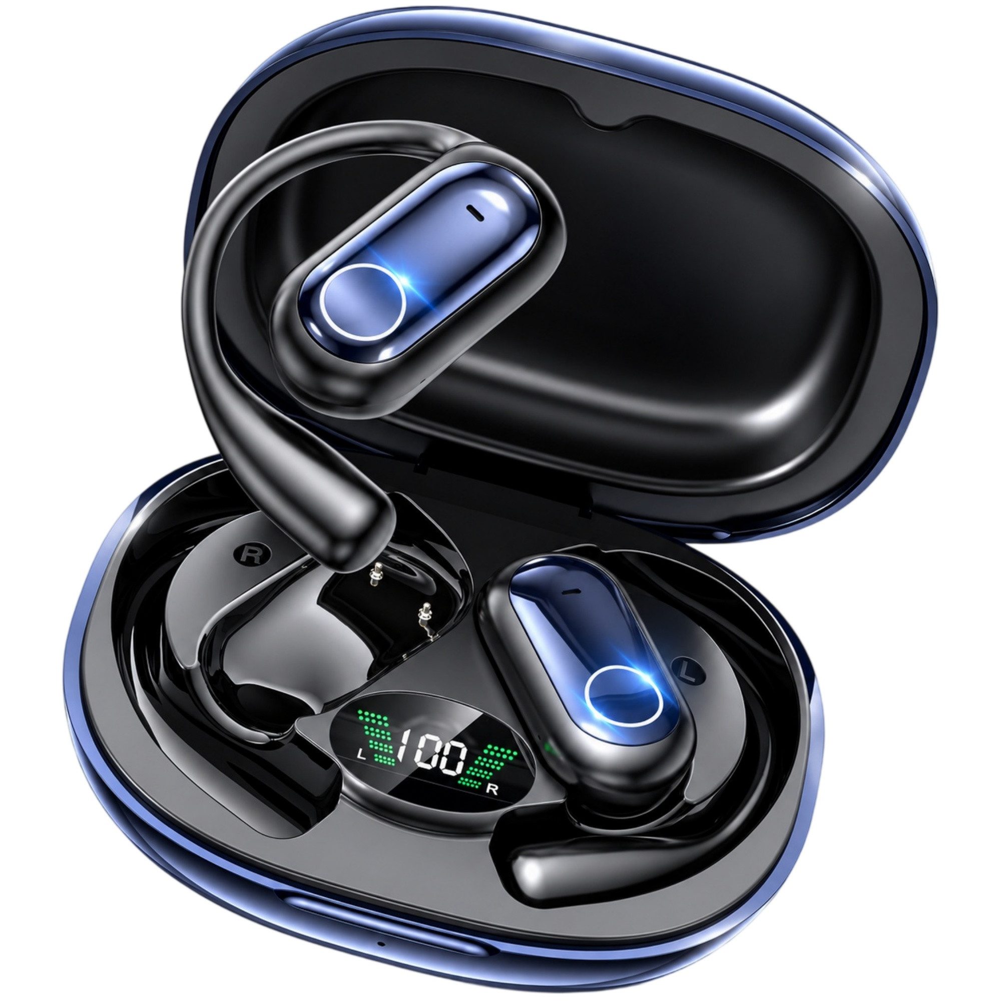 Vornix 2026 Open Ear Kopfhörer Bluetooth 6.0 Open-Ear-Kopfhörer (60H Spielzeit, IPX7 wasserdichte Bluetooth Open-Ear Sport Kopfhörer, Kopfhörer Kabellos Bluetooth HiFi Stereo mit Ohrhaken, ENC Noise Cancelling, HD-Mikrofon, kraftvollem Bass und komfortabler Passform für Sport, Büro und Alltag) von Vornix