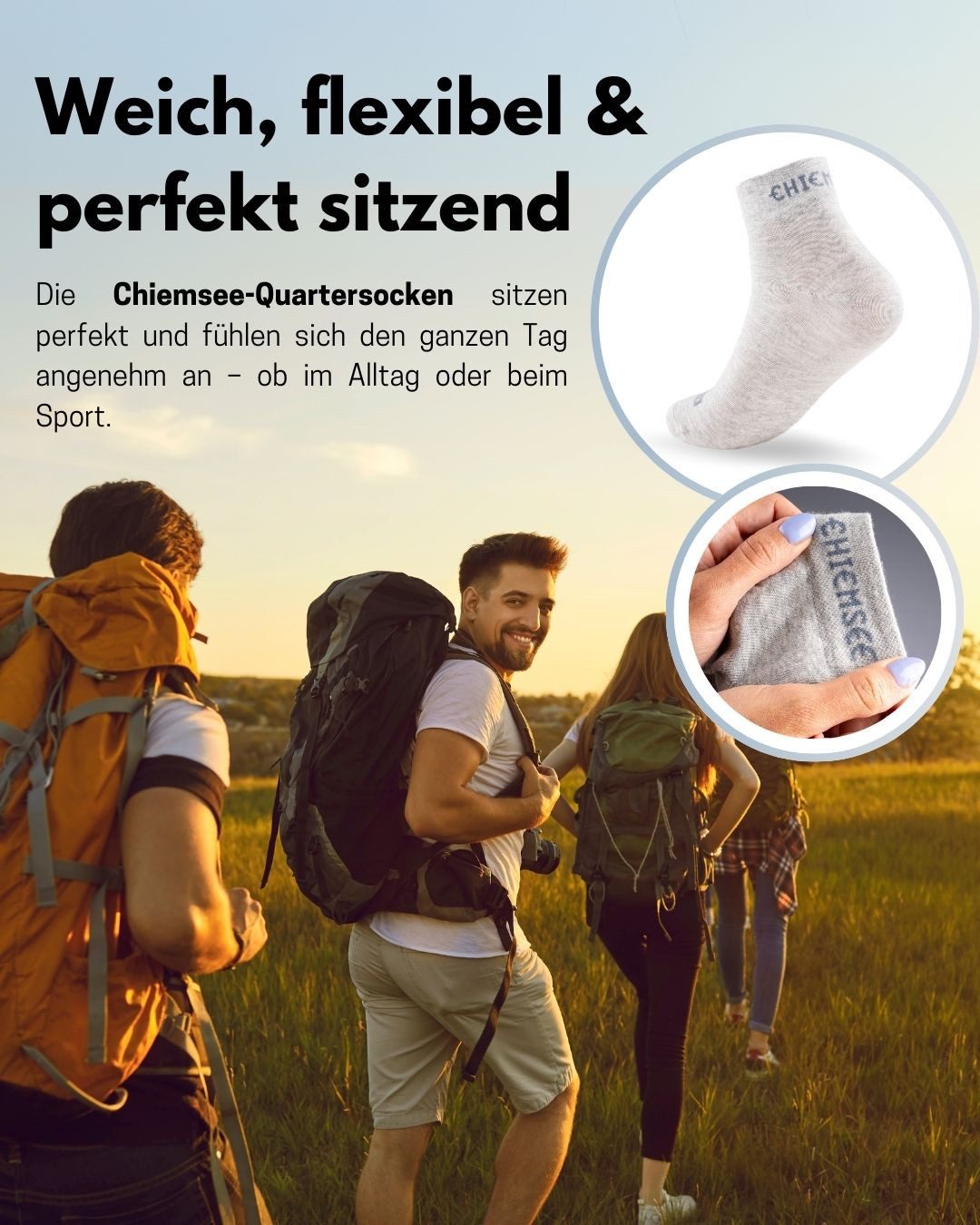 Chiemsee Sneakersocken 10 Paar Sport Sneaker Socken Damen und Herren mit Komfortbund ohne Gummidruck