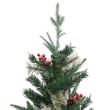 furnicato Künstlicher Weihnachtsbaum Weihnachtsbaum mit Zapfen Grün 120 cm PVC & PE