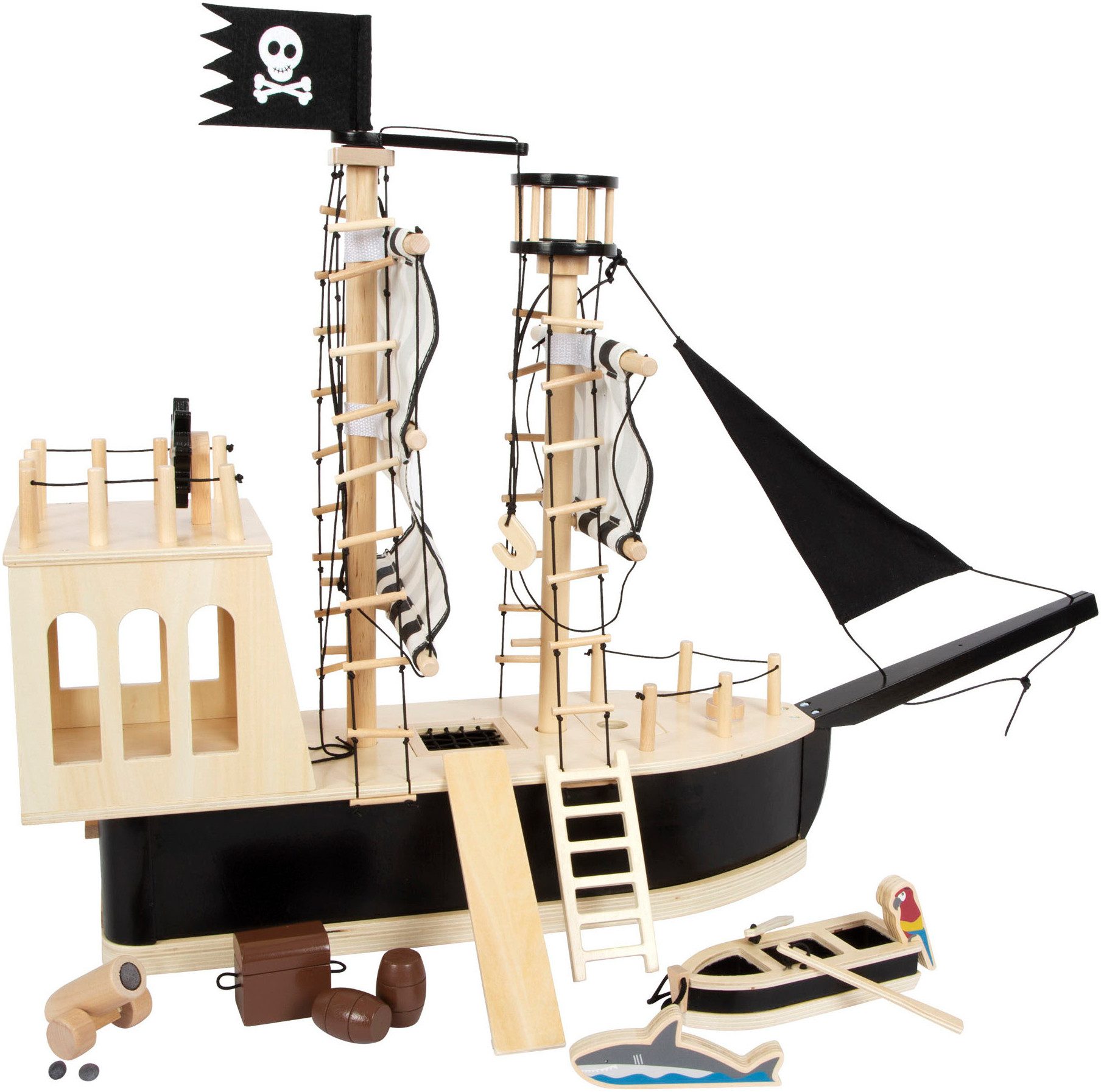 Small Foot Spielzeug-Schiff Piratenschiff, aus Holz günstig online kaufen