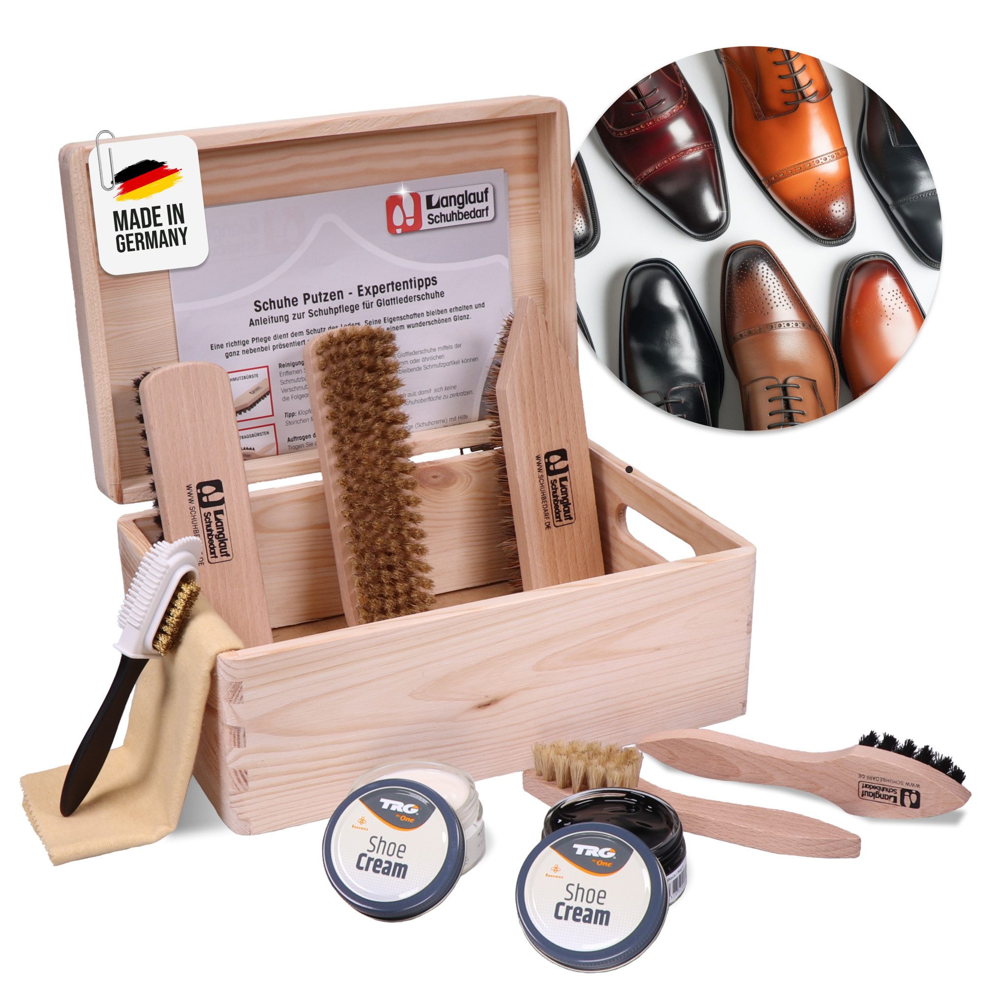 Reinigungsbürsten-Set Langlauf Schuhbedarf Schuhputzkasten Verona