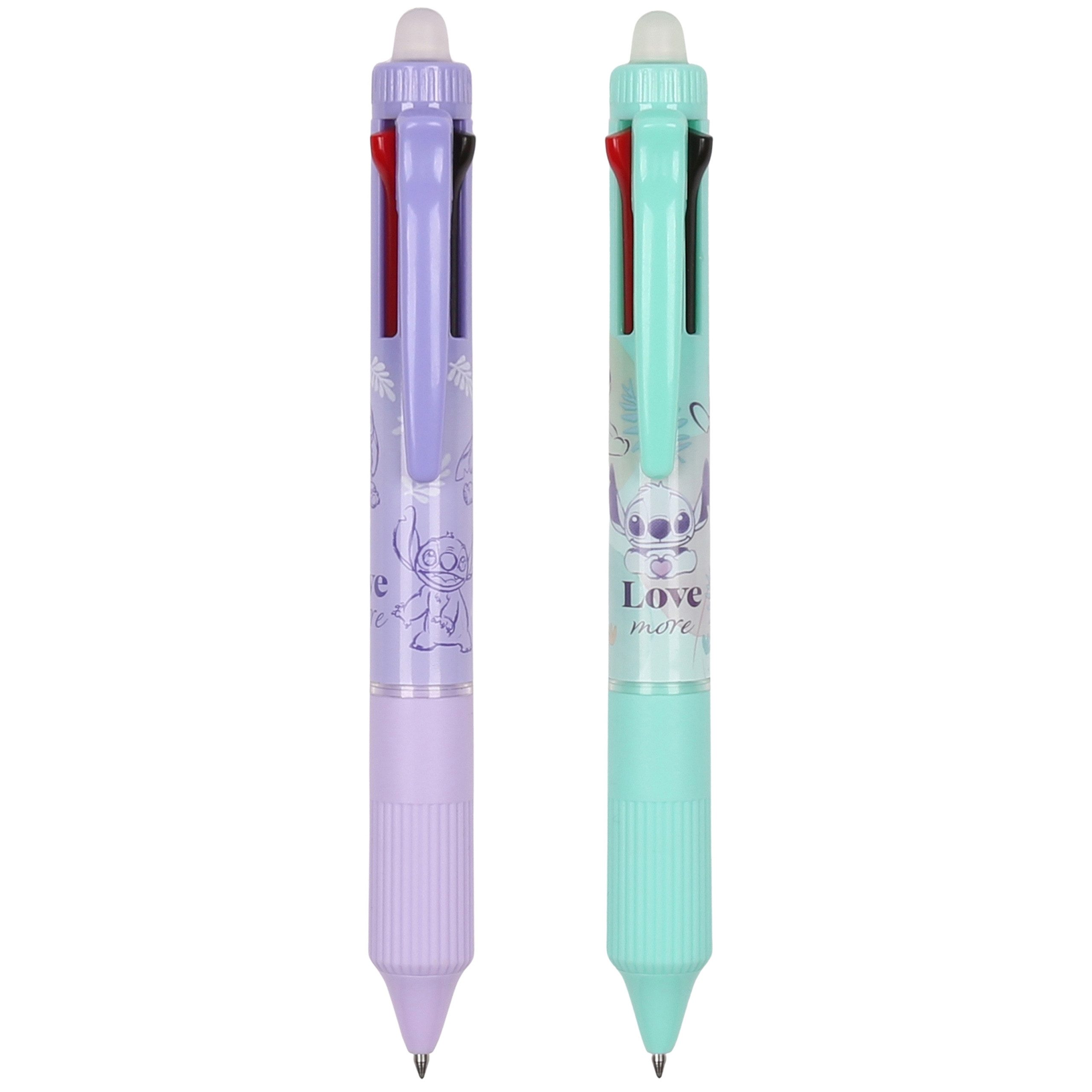 Disney Kugelschreiber DISNEY Stitch Kugelschreiber 4in1, Gelschreiber, löschbar, 0,5 mm